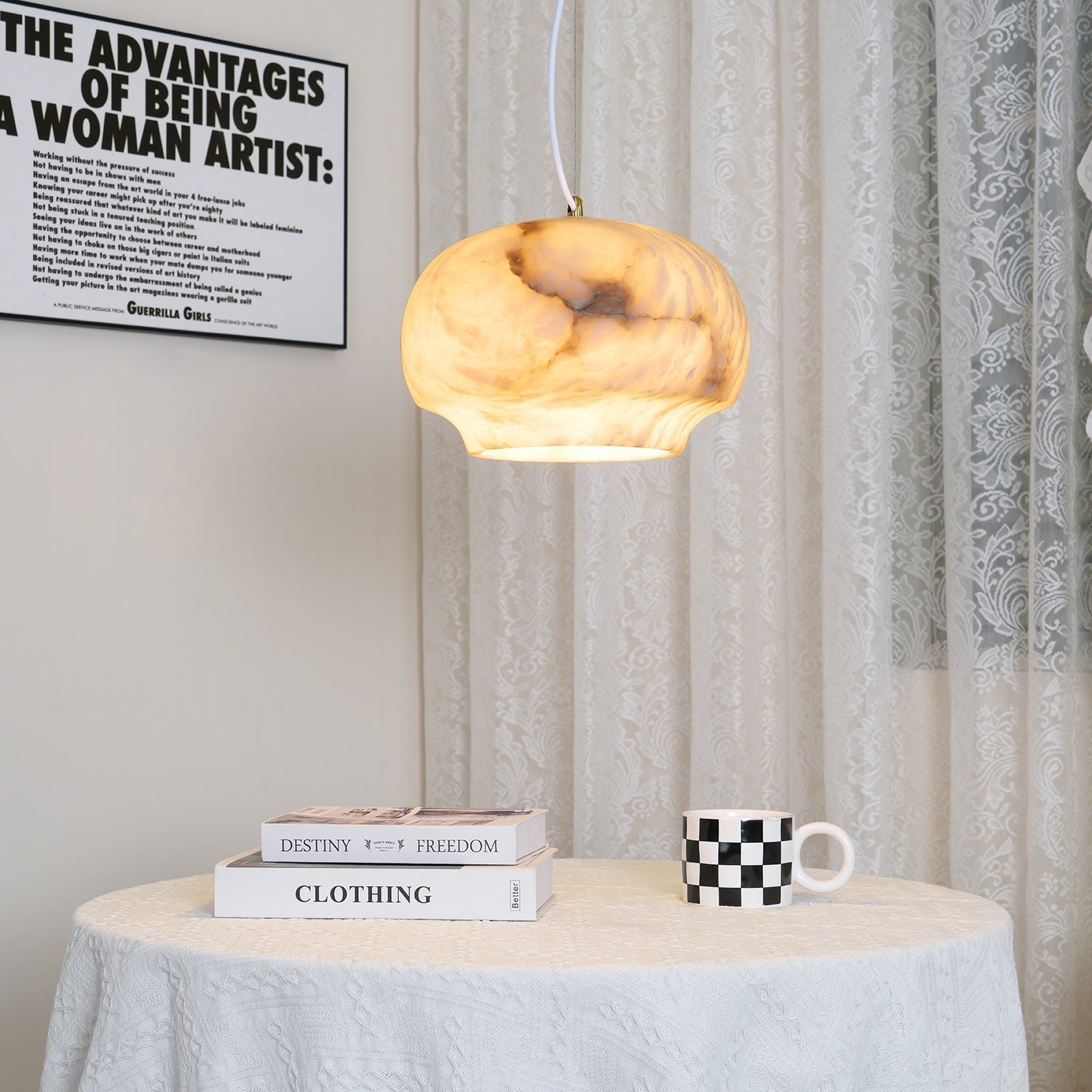 Thalia Minimalist Alabaster Pendant Light - Neutralighting