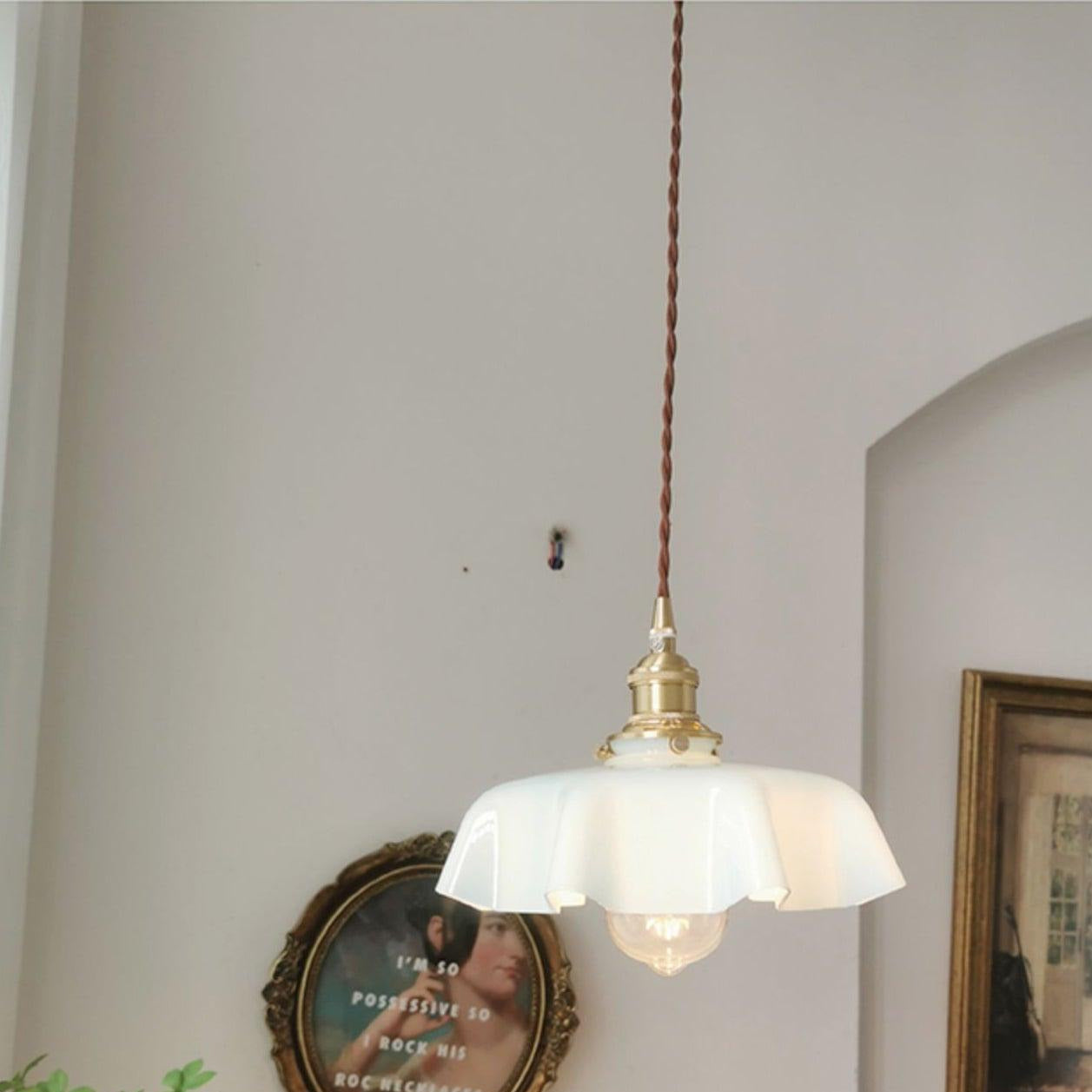 Civen Farmhouse Ruffled Pendant Light - Neutralighting