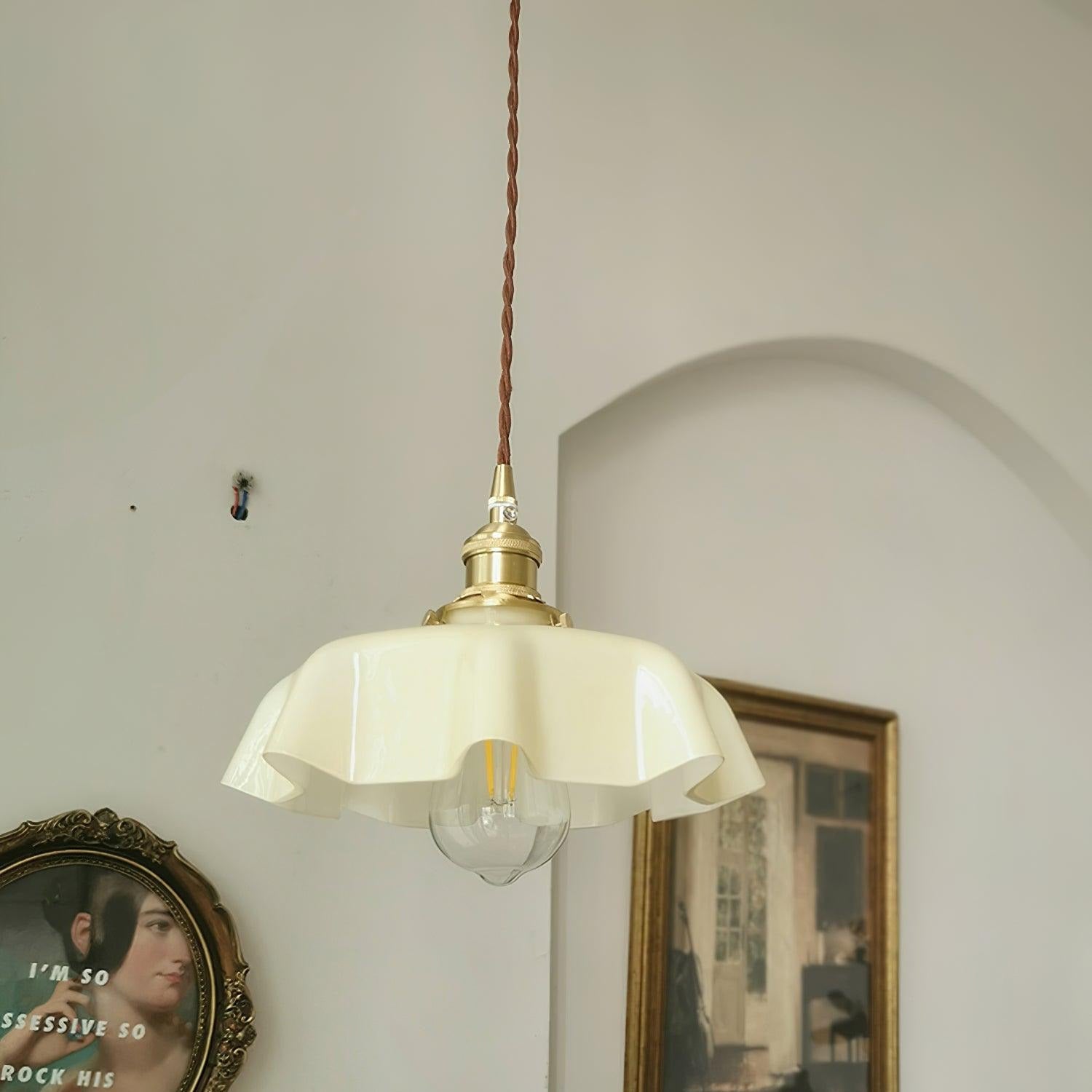 Civen Farmhouse Ruffled Pendant Light - Neutralighting