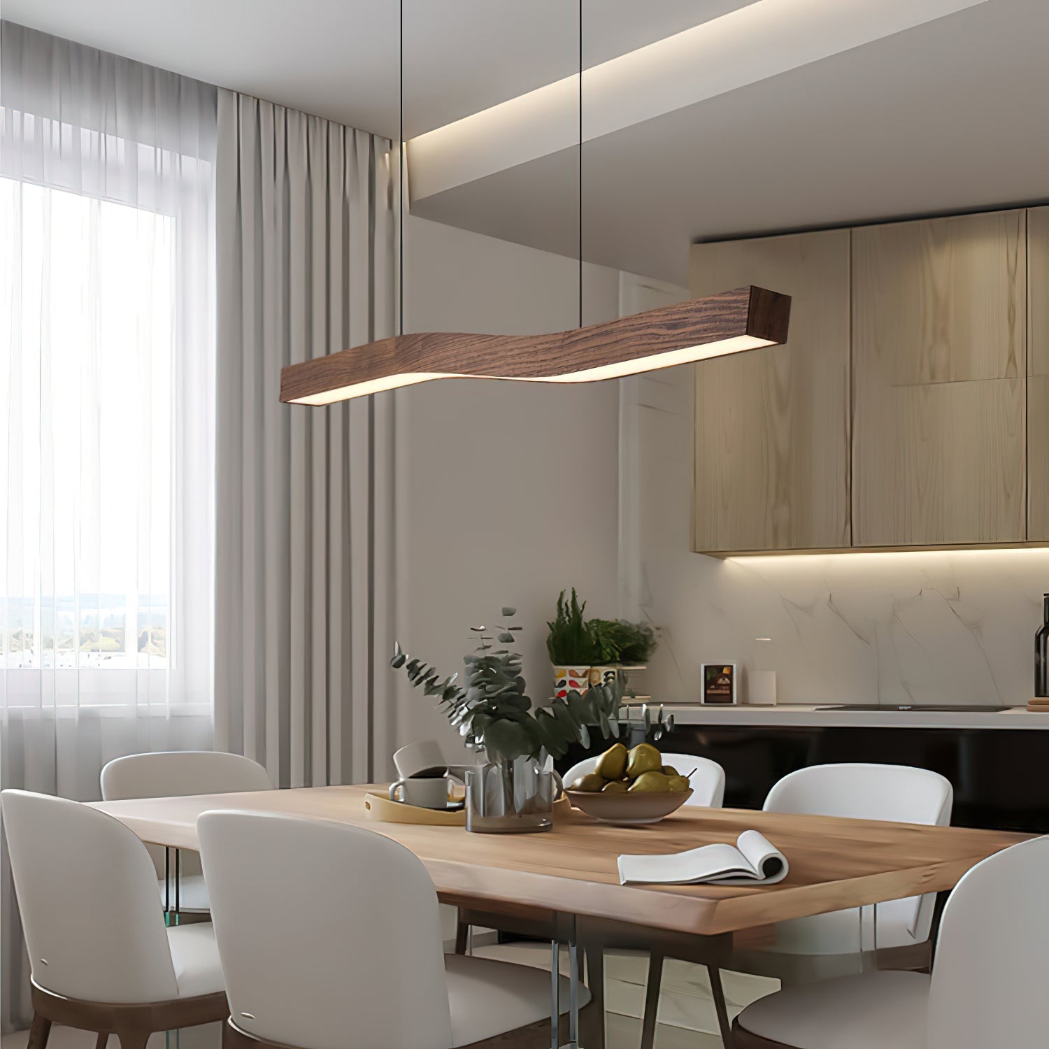 Ylen Nordic Pendant Light Wood Living Room/Bedroom/Dining Room - Neutralighting