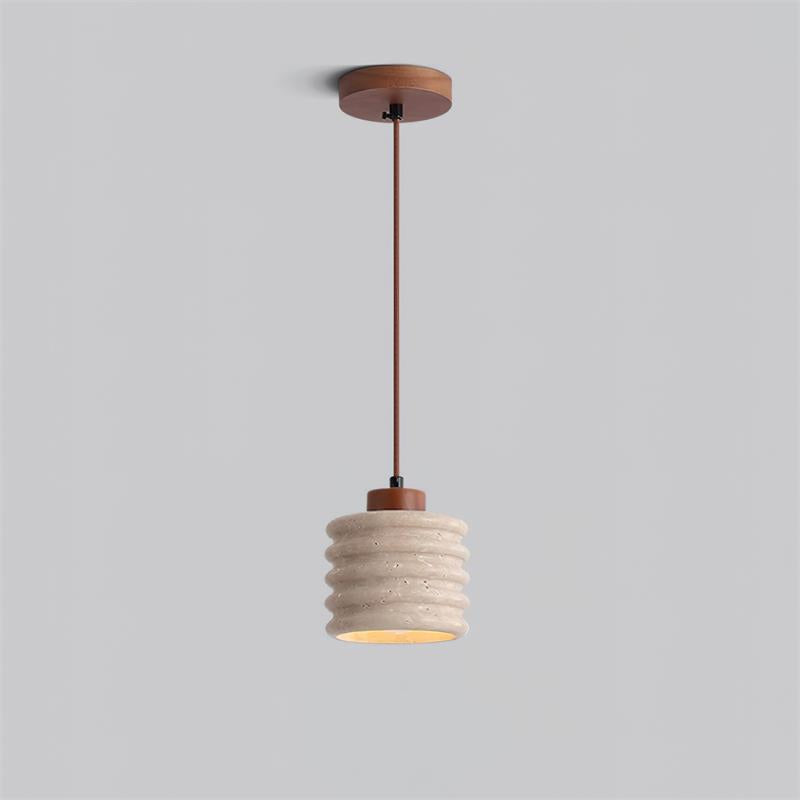 Ritta Pendant Light Travertine Ripple Shade Wabi-Sabi - Neutralighting
