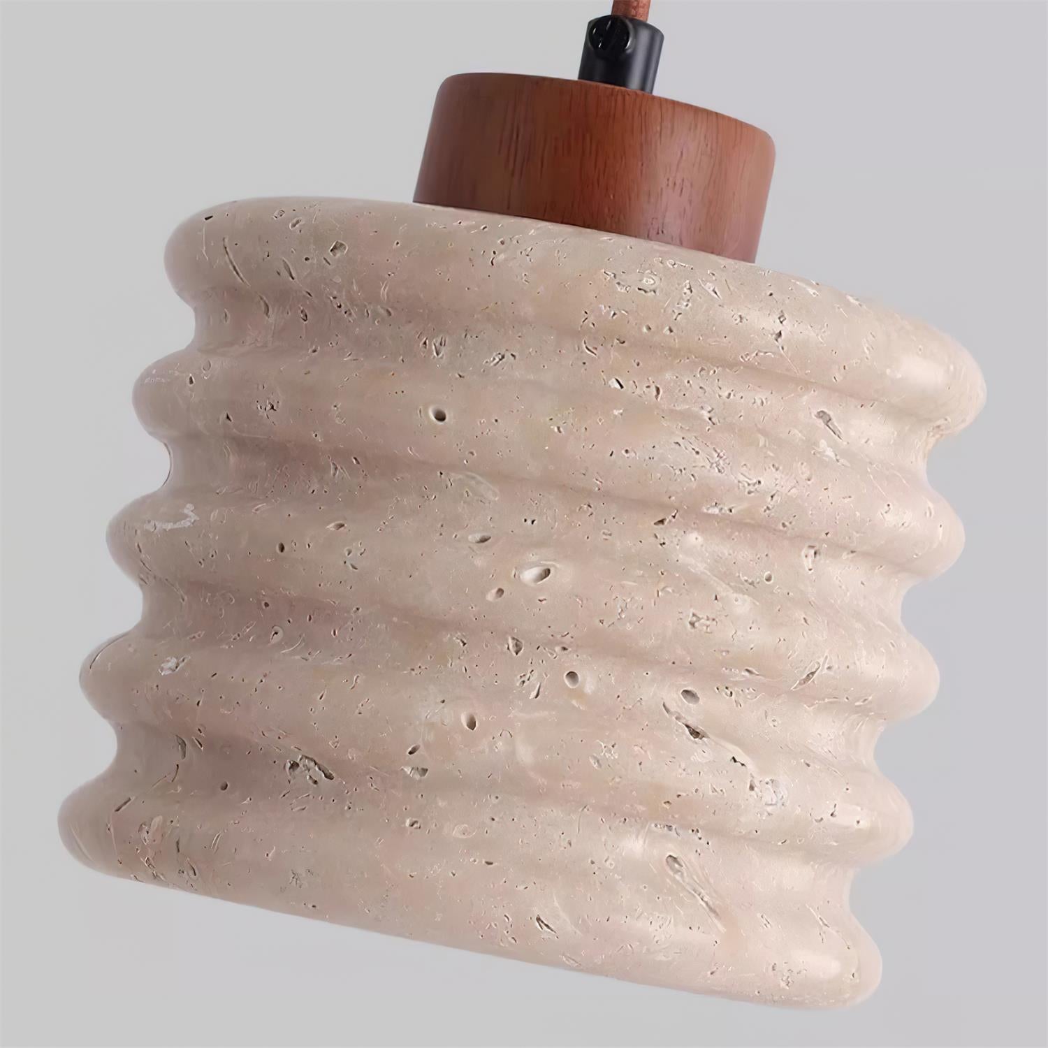 Ritta Pendant Light Travertine Ripple Shade Wabi-Sabi - Neutralighting
