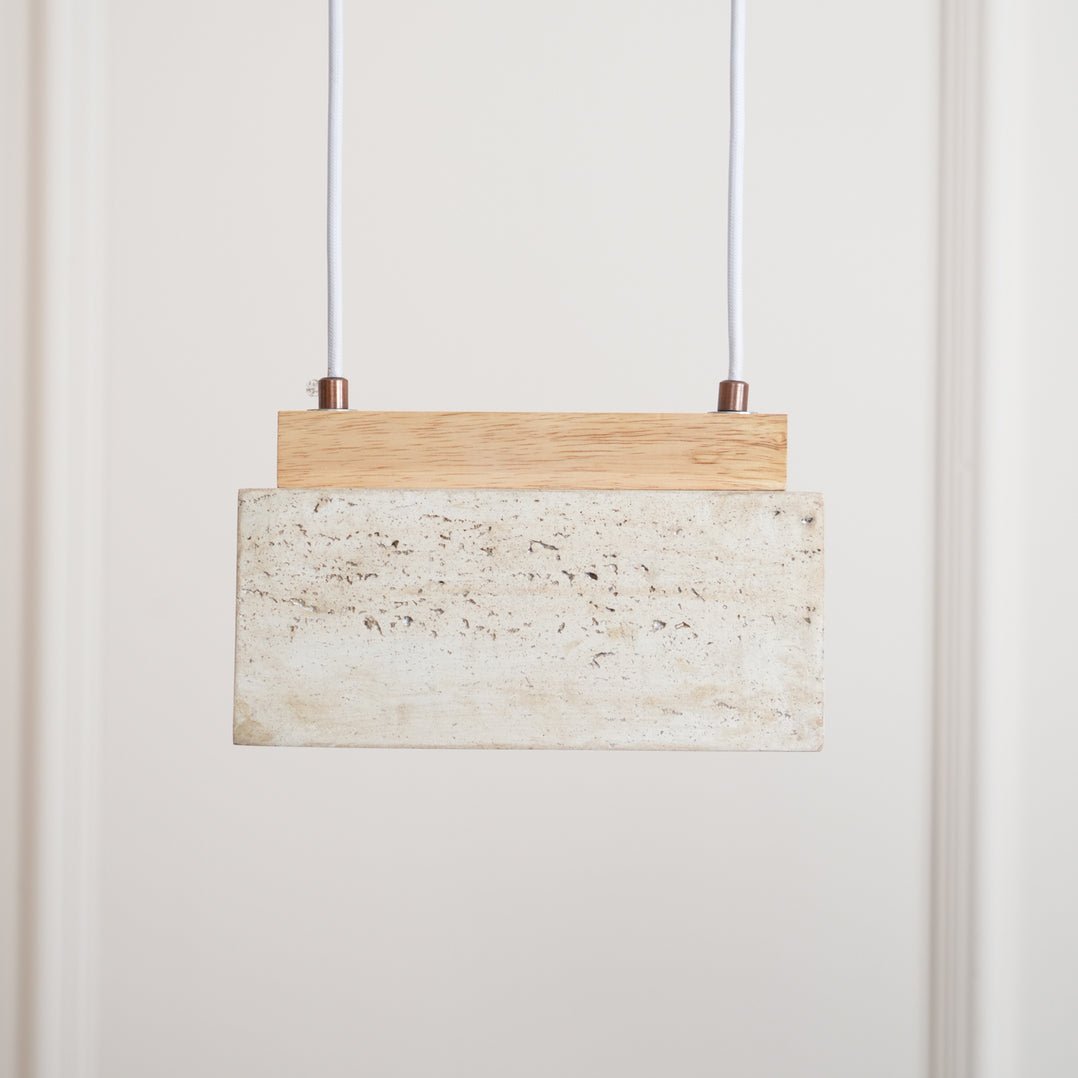 Ciraeila Rectangular Travertine Pendant Light - Neutralighting