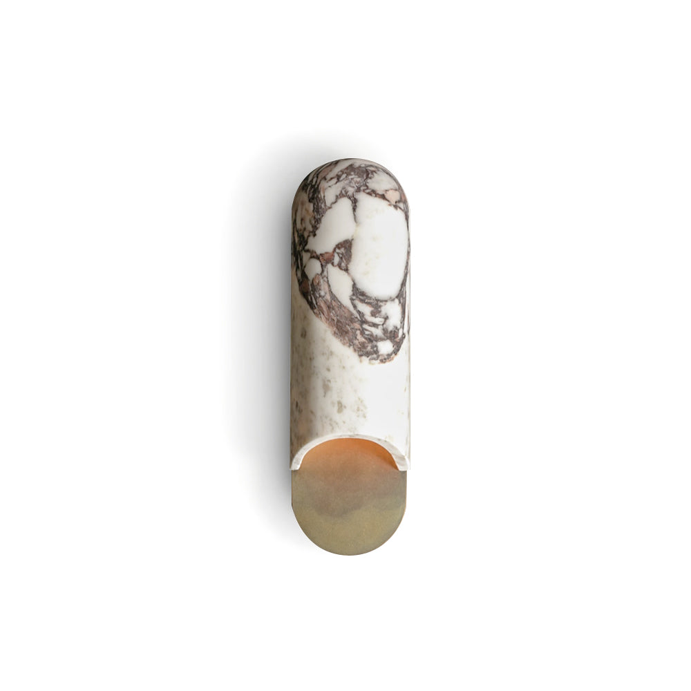 Capsule Wall Lamp Yellow Travertine Marble Brass - Neutralighting