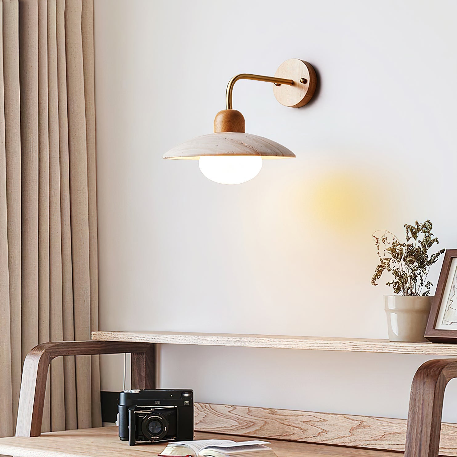 Aria Wall Lamp Vintage Travertine - Neutralighting