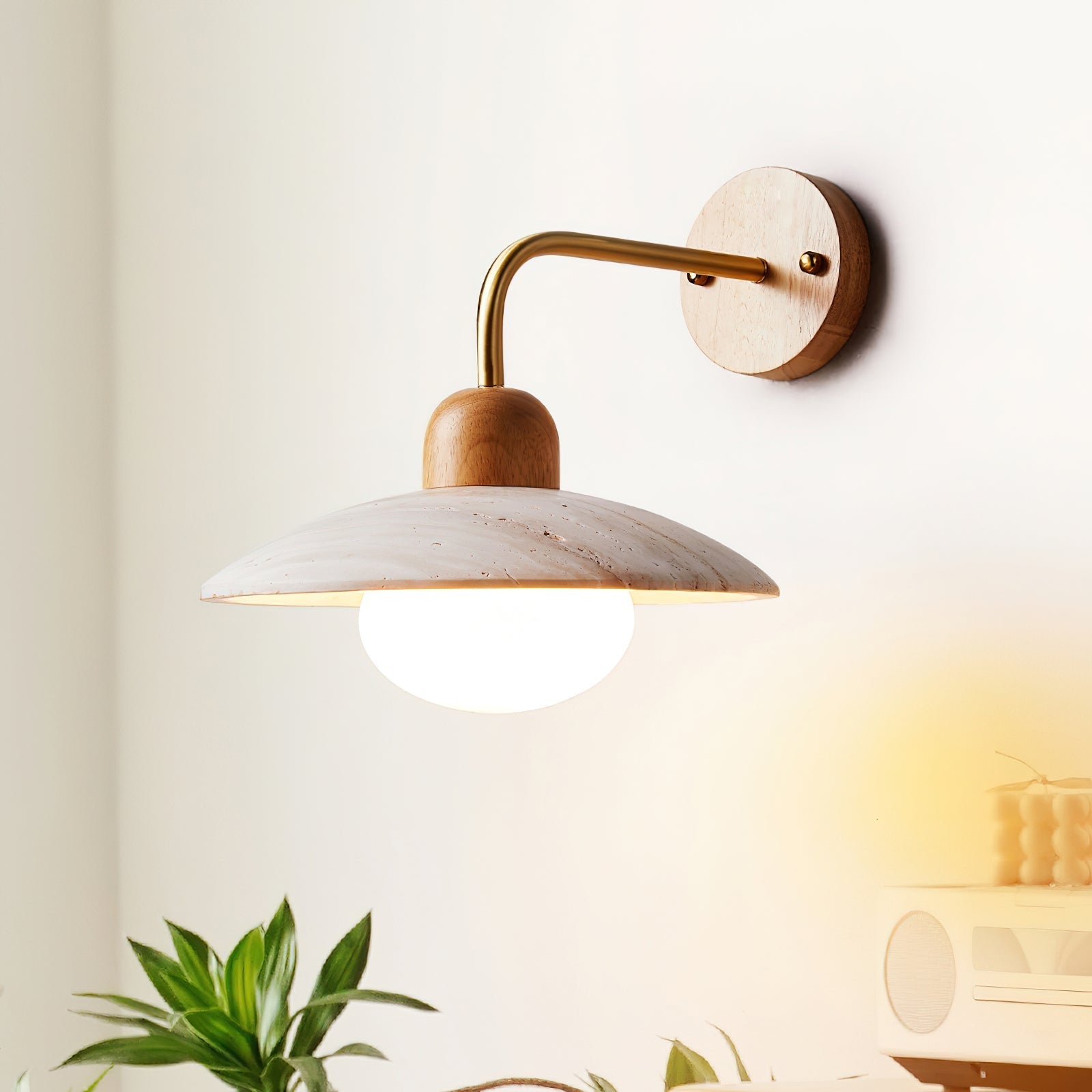 Aria Wall Lamp Vintage Travertine - Neutralighting