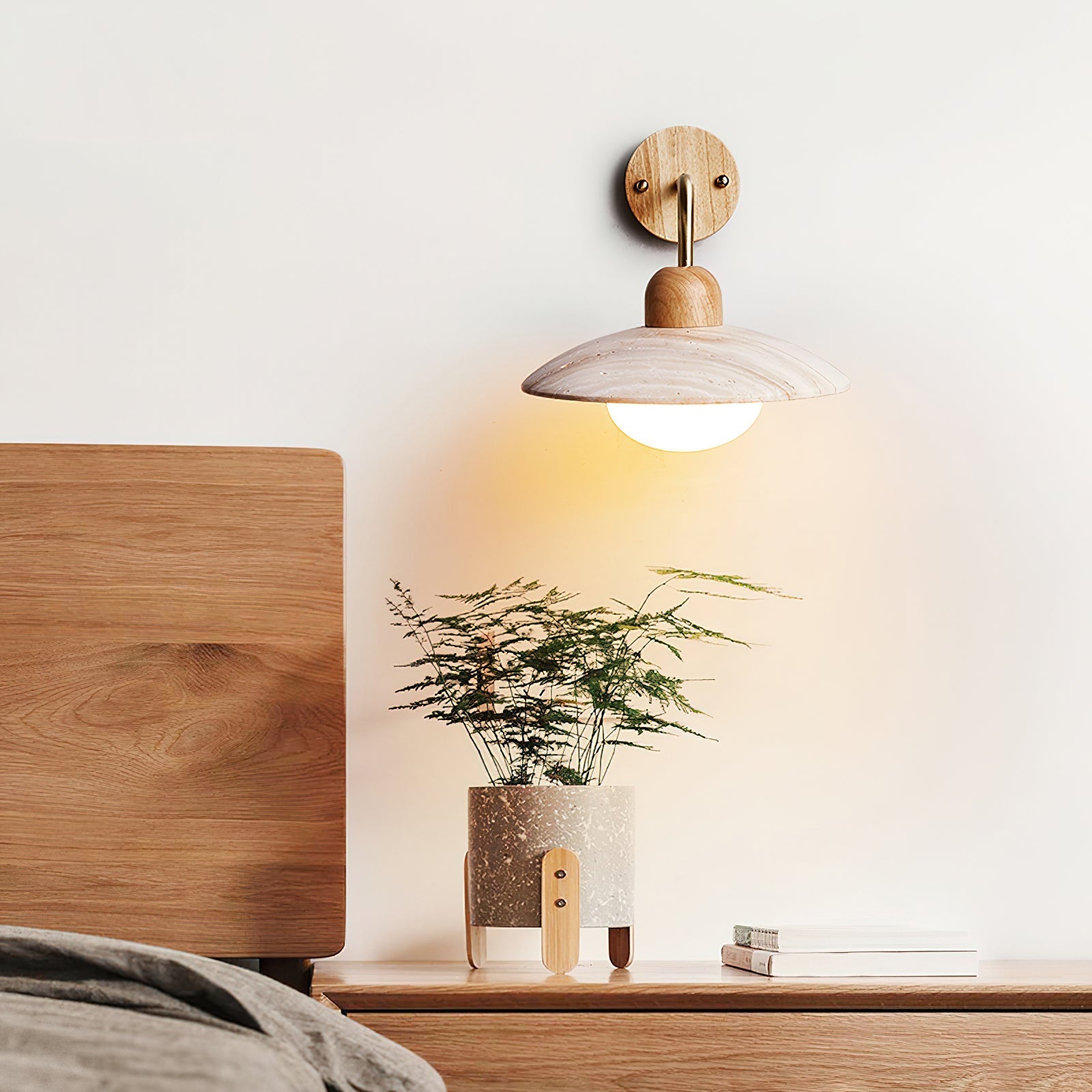 Aria Wall Lamp Vintage Travertine - Neutralighting