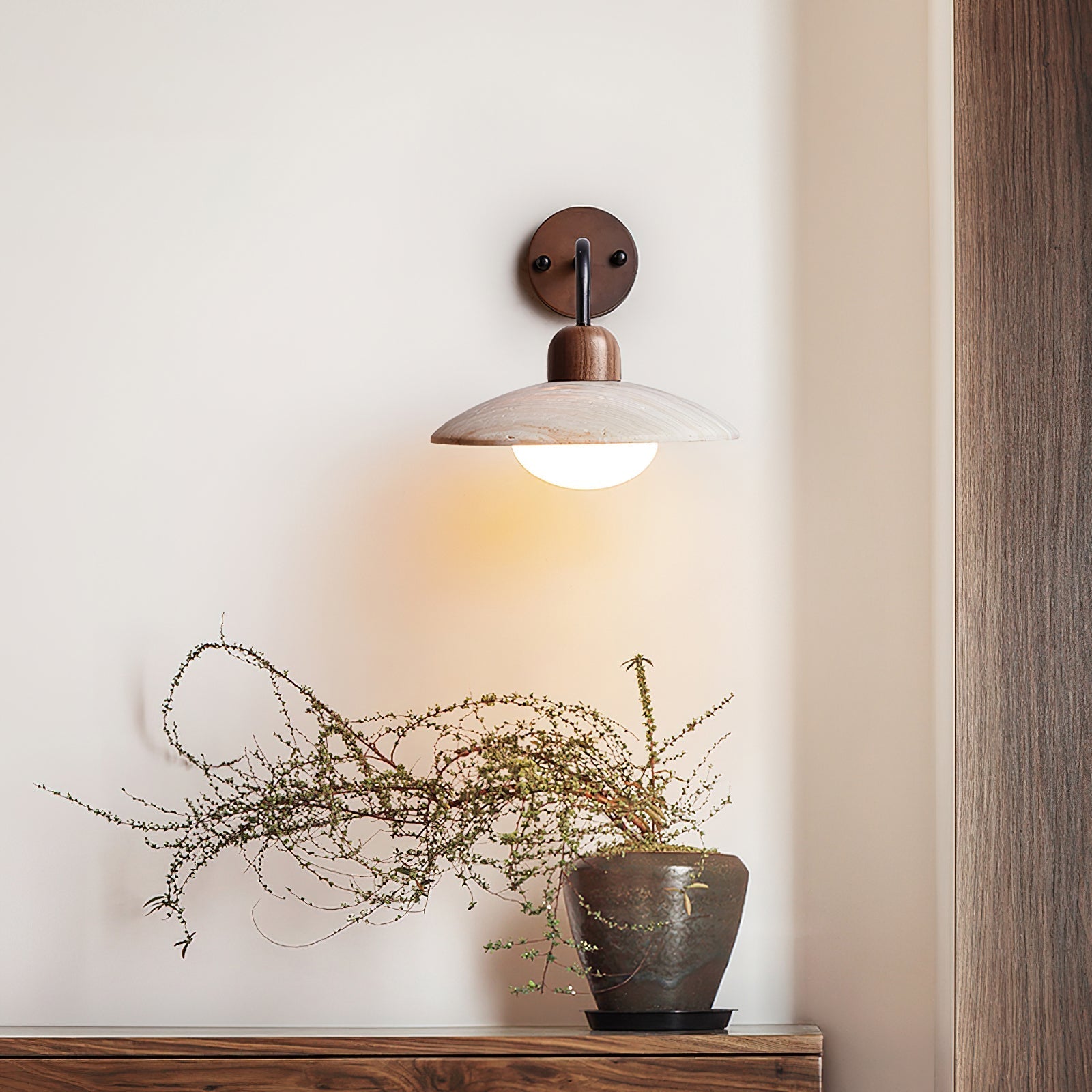 Aria Wall Lamp Vintage Travertine - Neutralighting