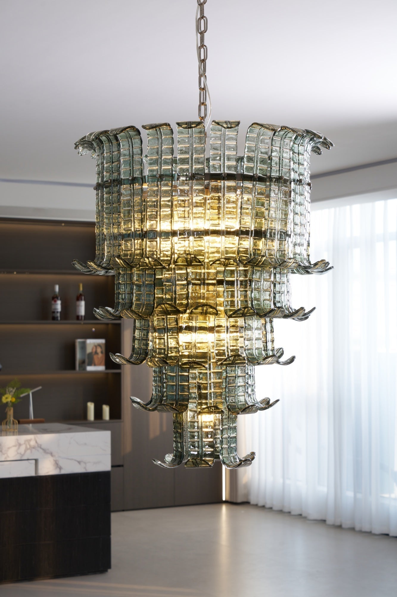 Aurora Chandelier Cascade Murano Glass Tiered Vintage