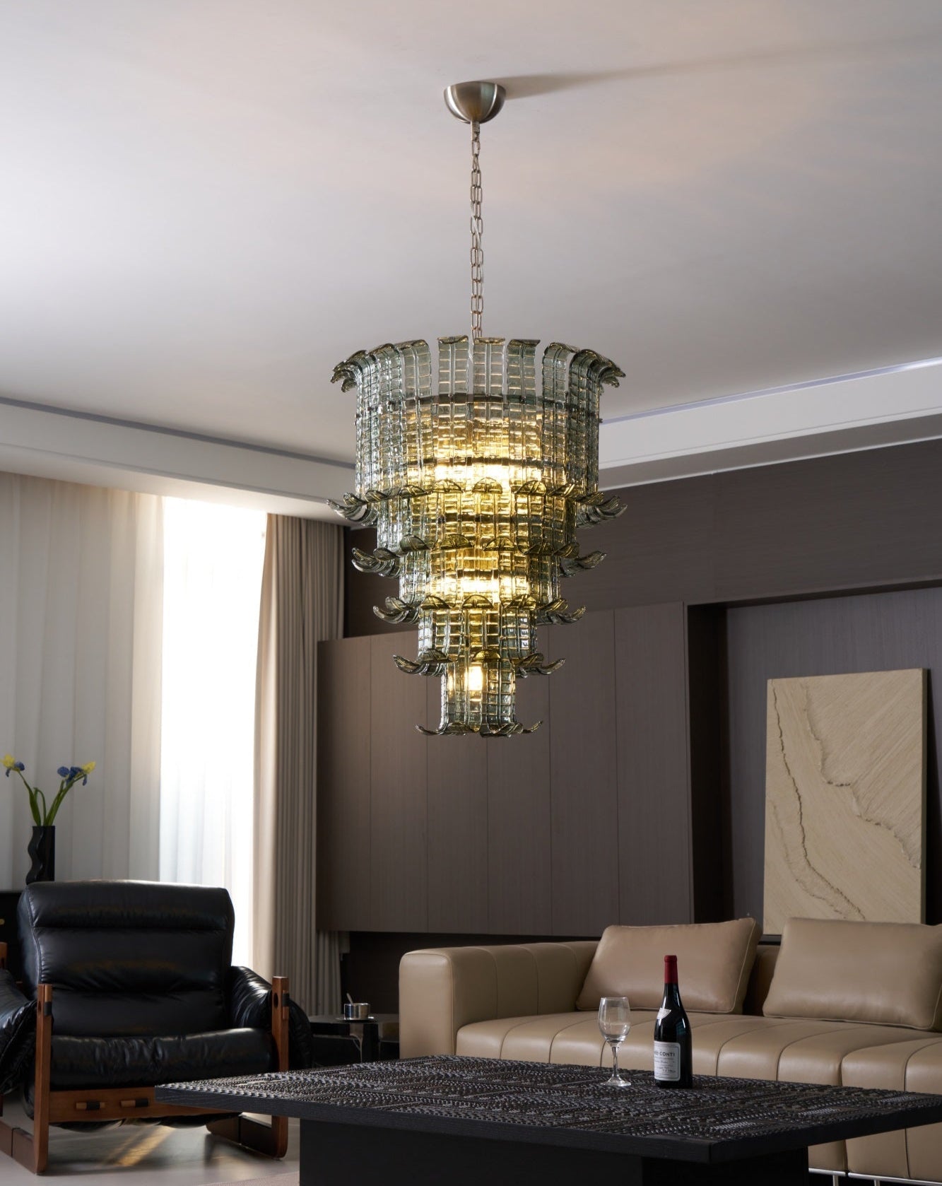 Aurora Chandelier Cascade Murano Glass Tiered Vintage