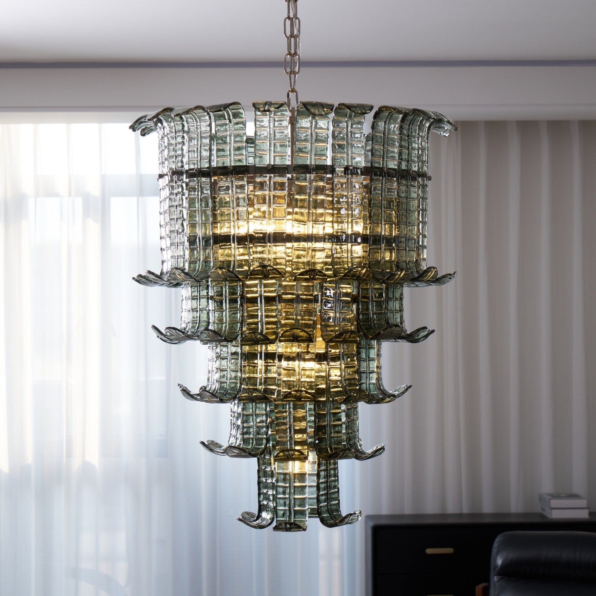 Aurora Chandelier Cascade Murano Glass Tiered Vintage