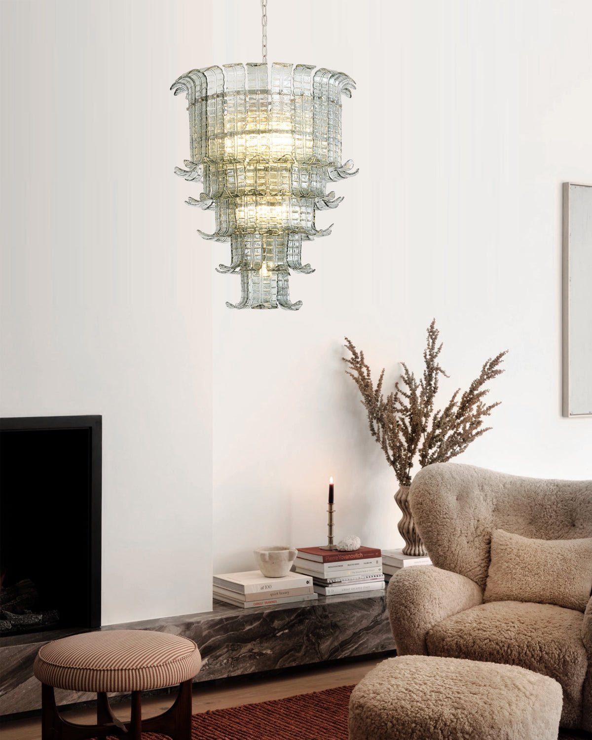 Aurora Chandelier Cascade Murano Glass Tiered Vintage