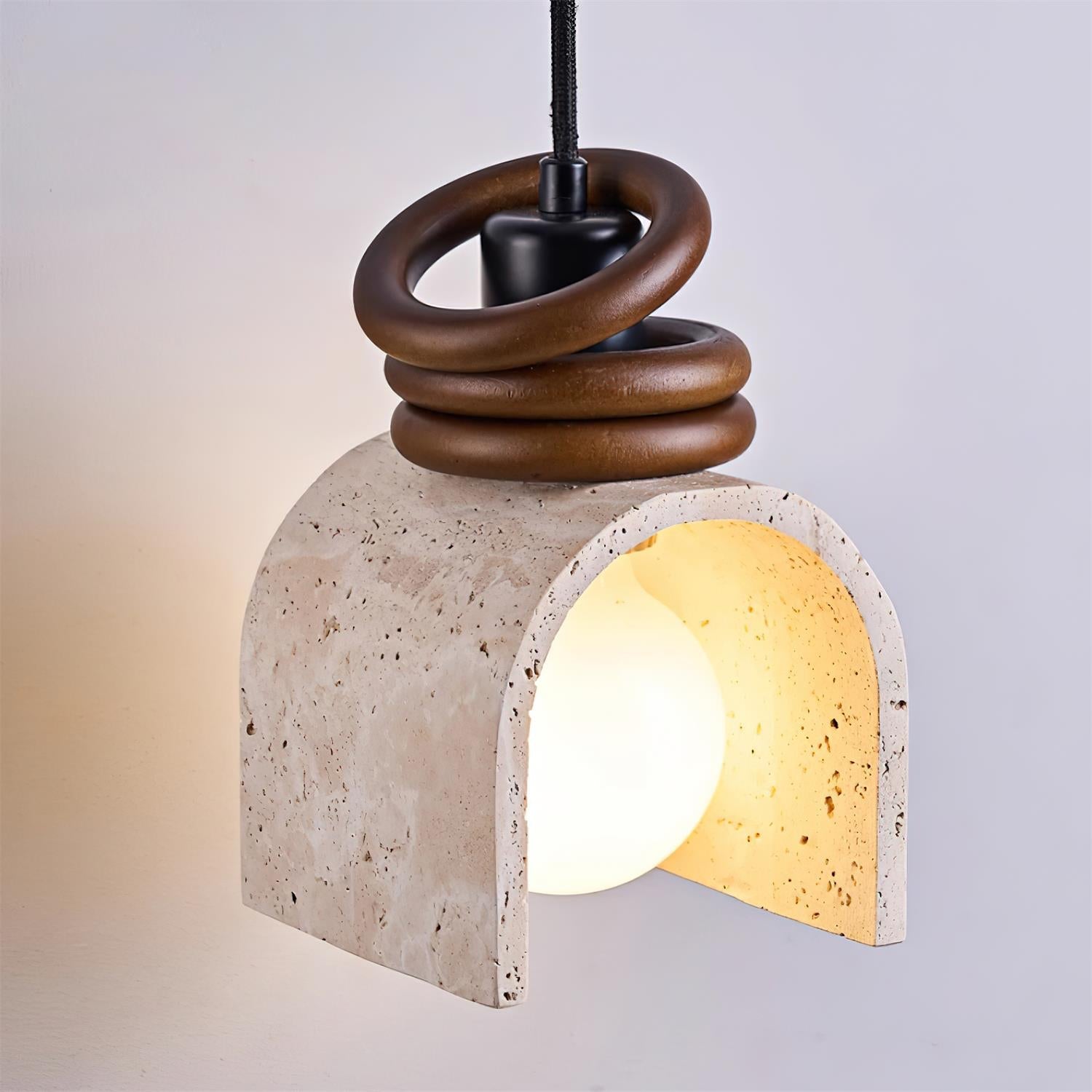 Ritta Pendant Light Travertine Arched - Neutralighting