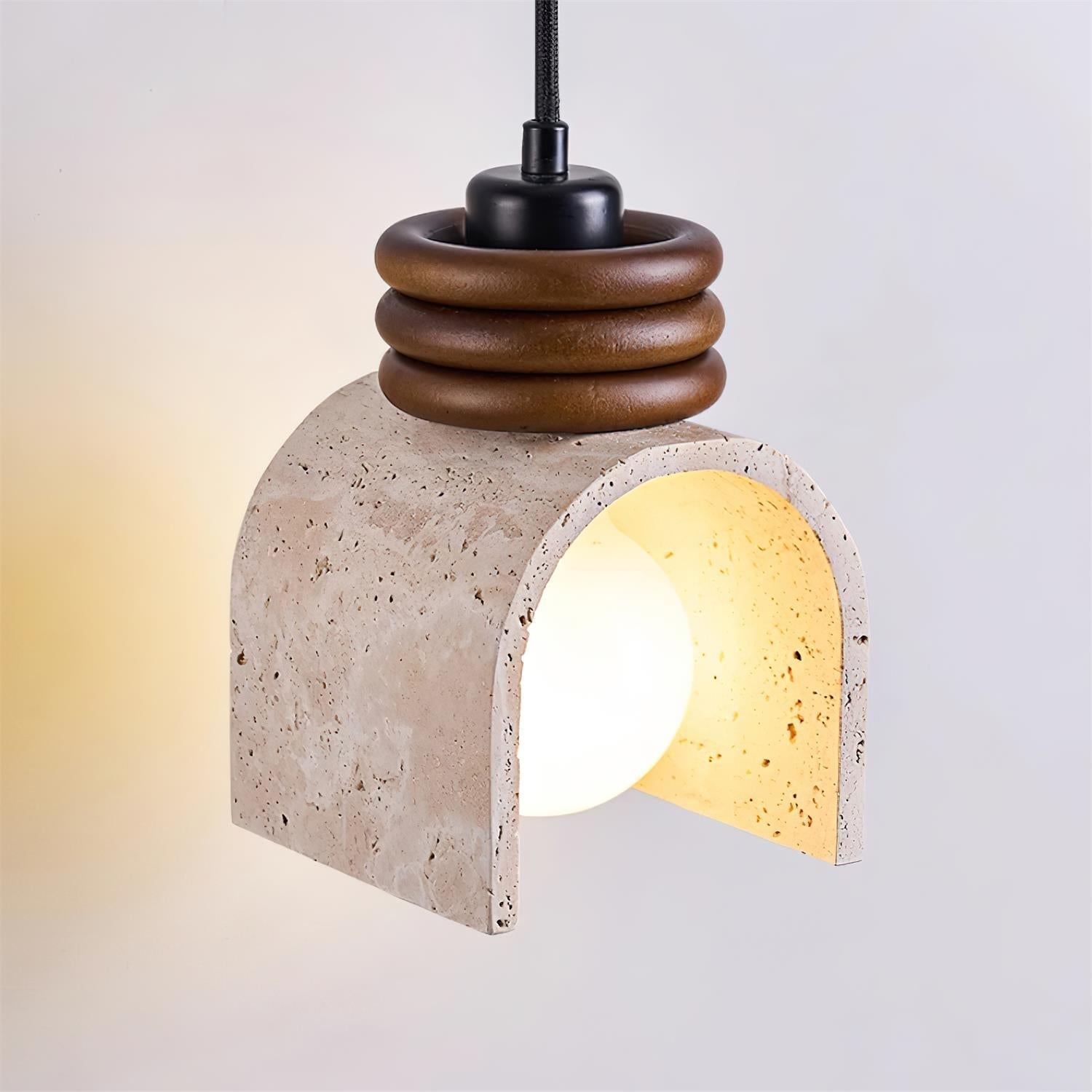 Ritta Pendant Light Travertine Arched - Neutralighting