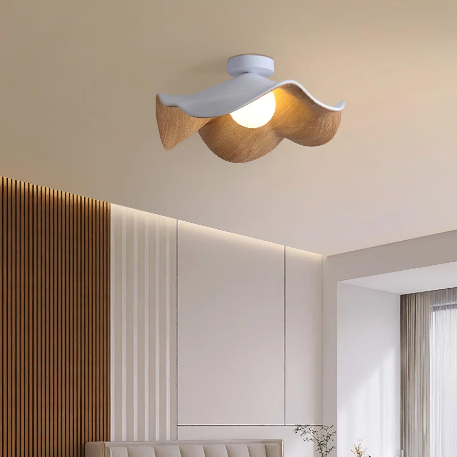 Lanoe Ceiling Light Wood Black&White - Neutralighting
