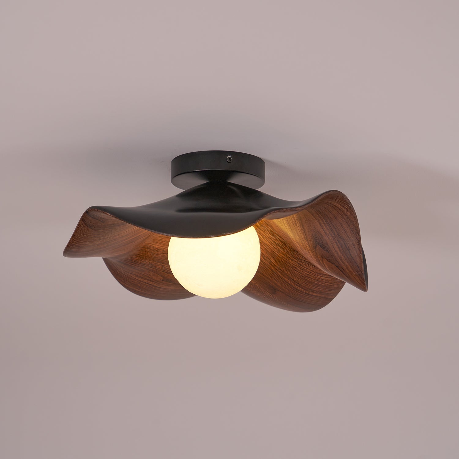 Lanoe Ceiling Light Wood Black&White - Neutralighting