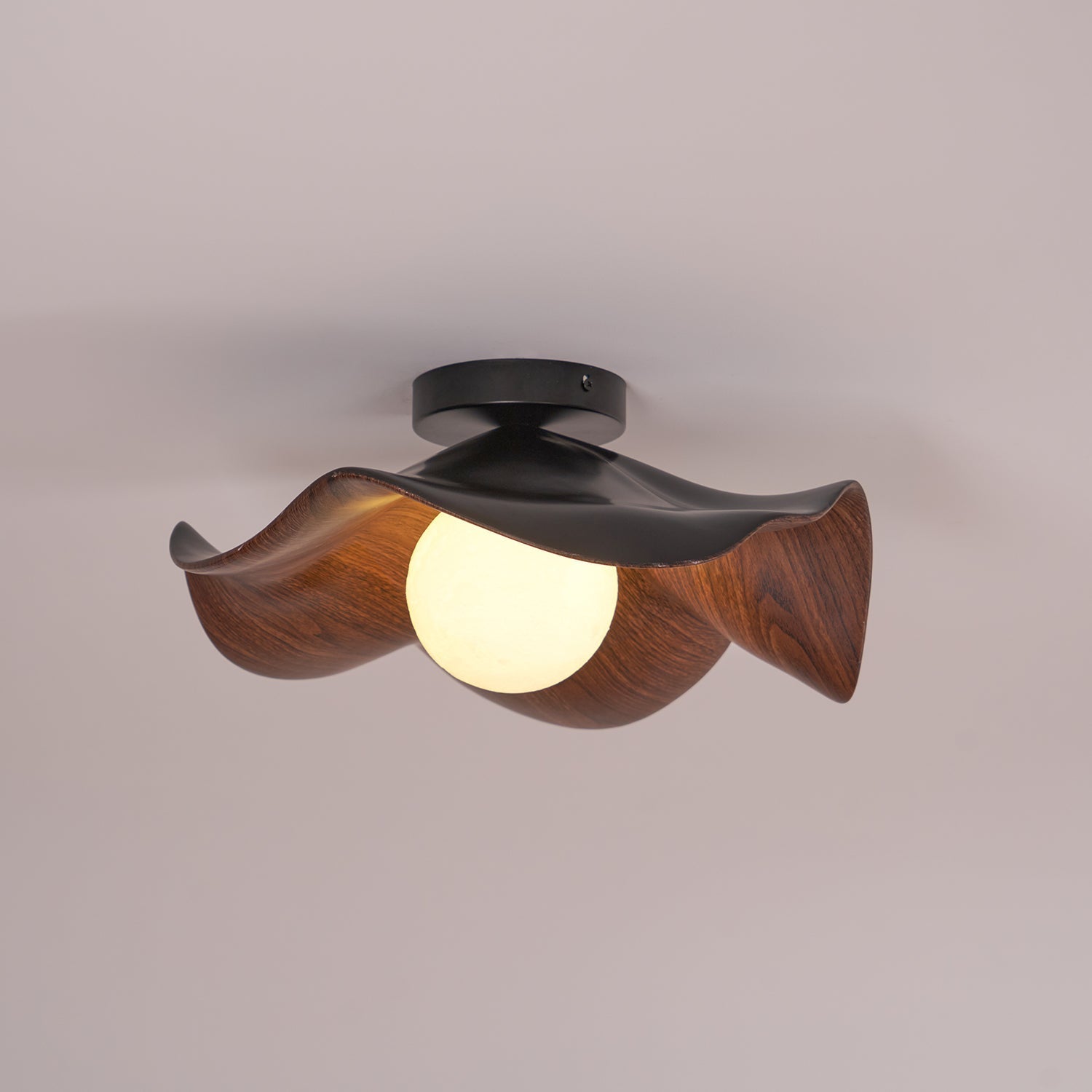 Lanoe Ceiling Light Wood Black&White - Neutralighting