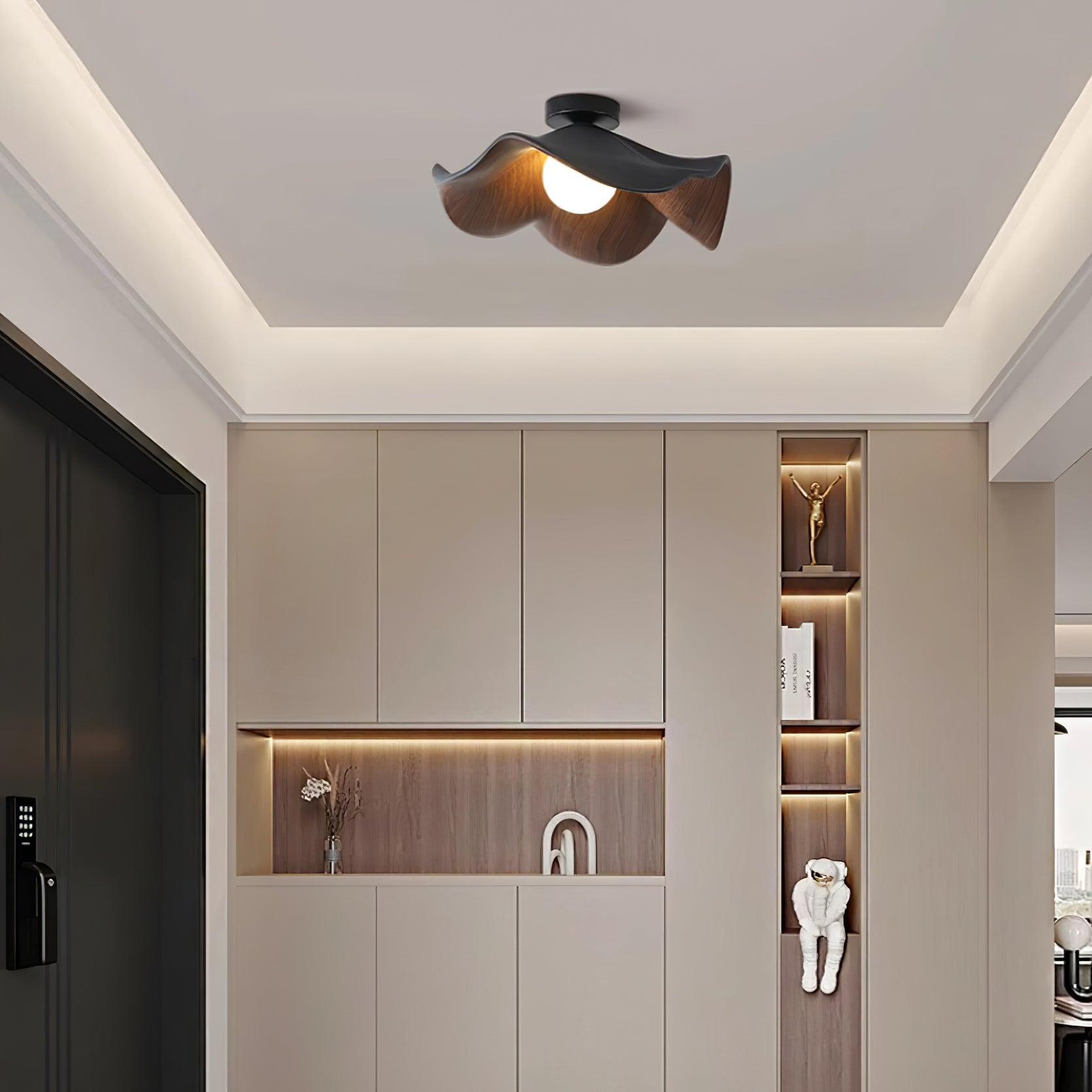 Lanoe Ceiling Light Wood Black&White - Neutralighting