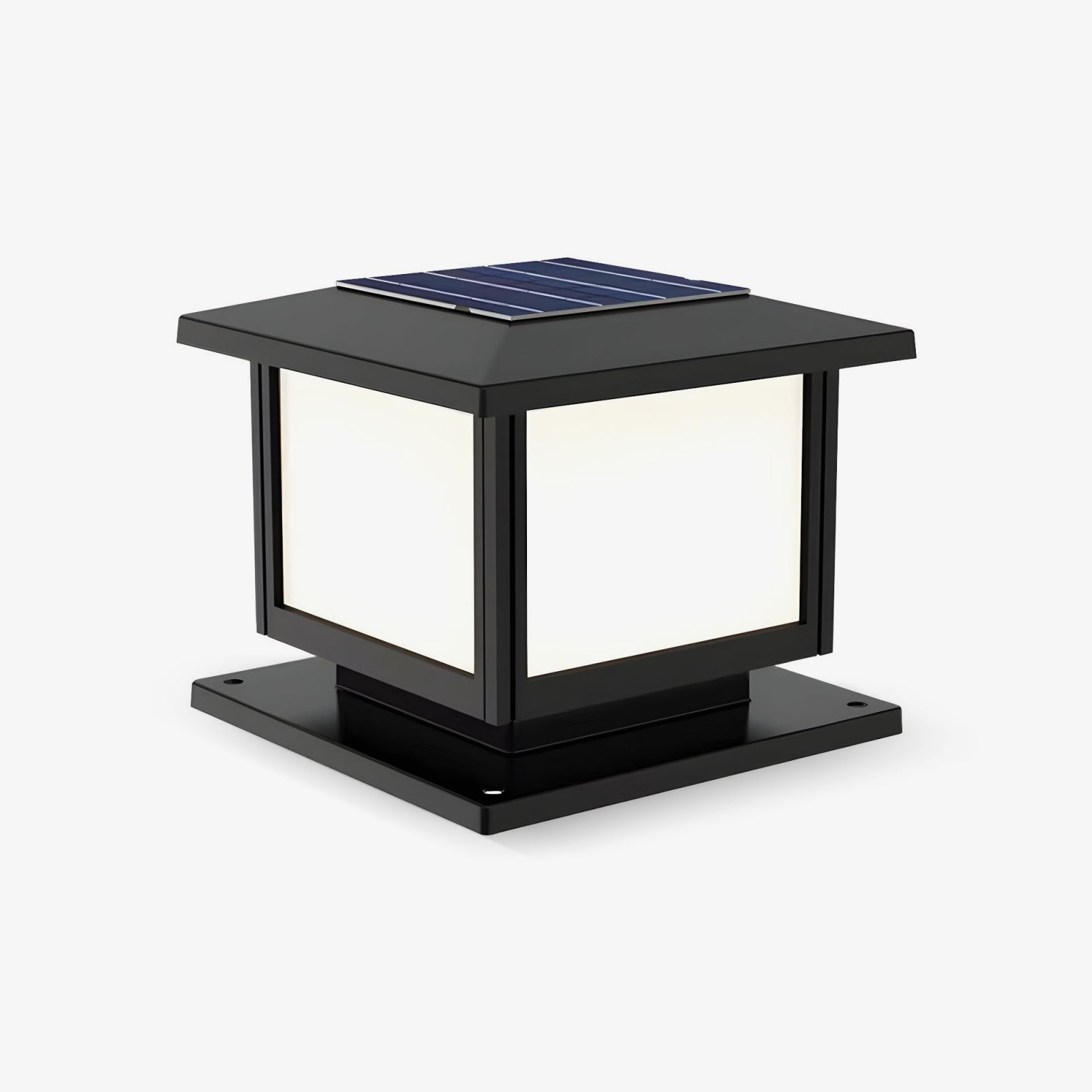 Ray Pavilion-style Square Solar Outdoor Post Light - Neutralighting