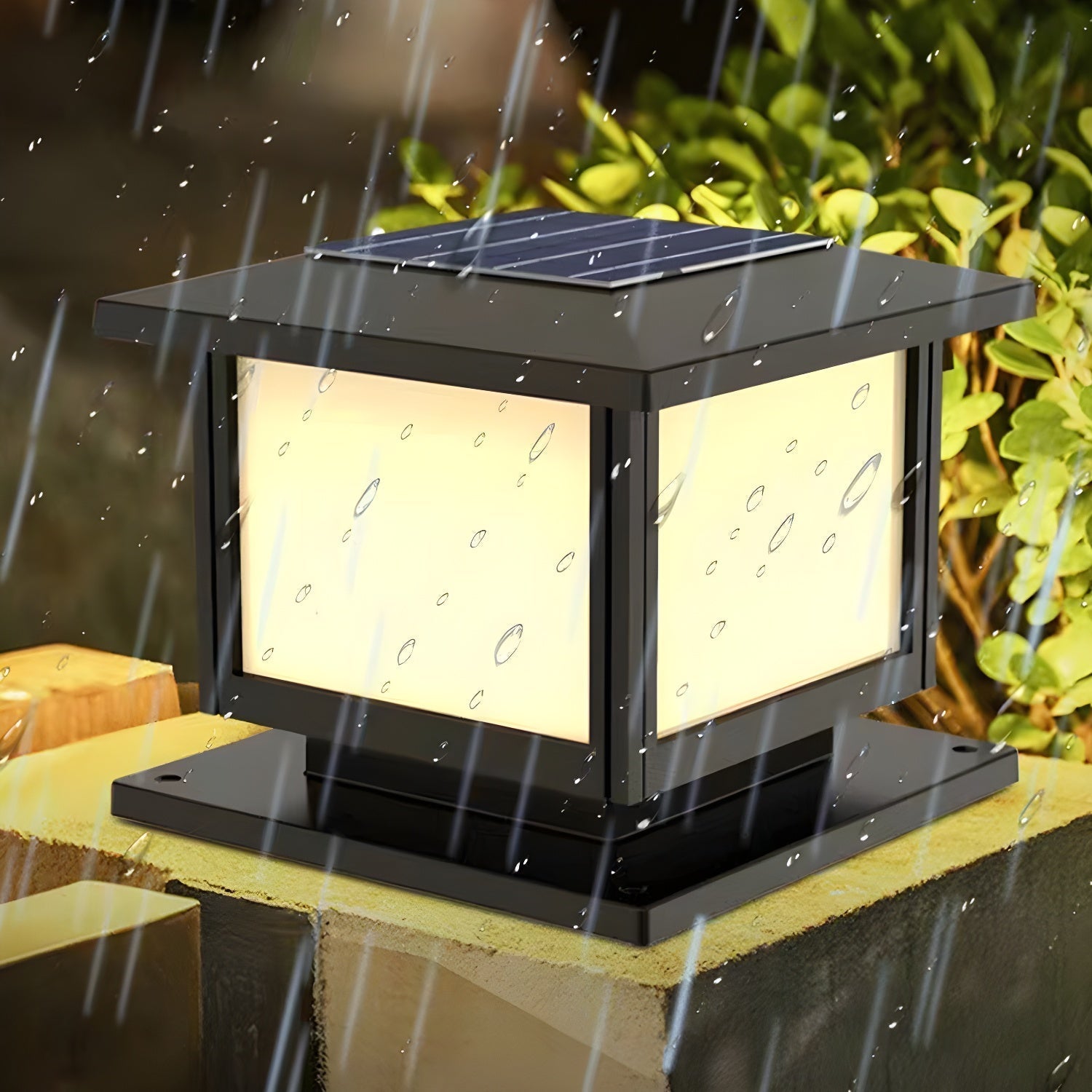 Ray Pavilion-style Square Solar Outdoor Post Light - Neutralighting