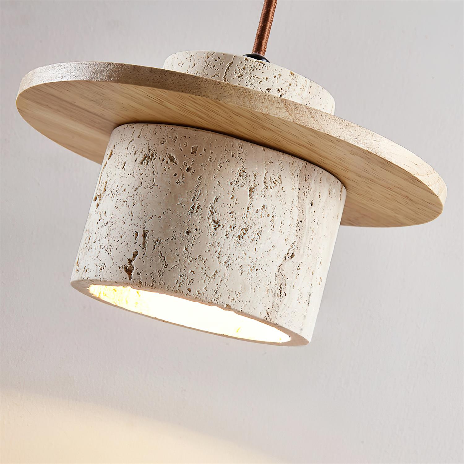 Ritta Wall Lamp Travertine Cylinder Walnut Wood - Neutralighting