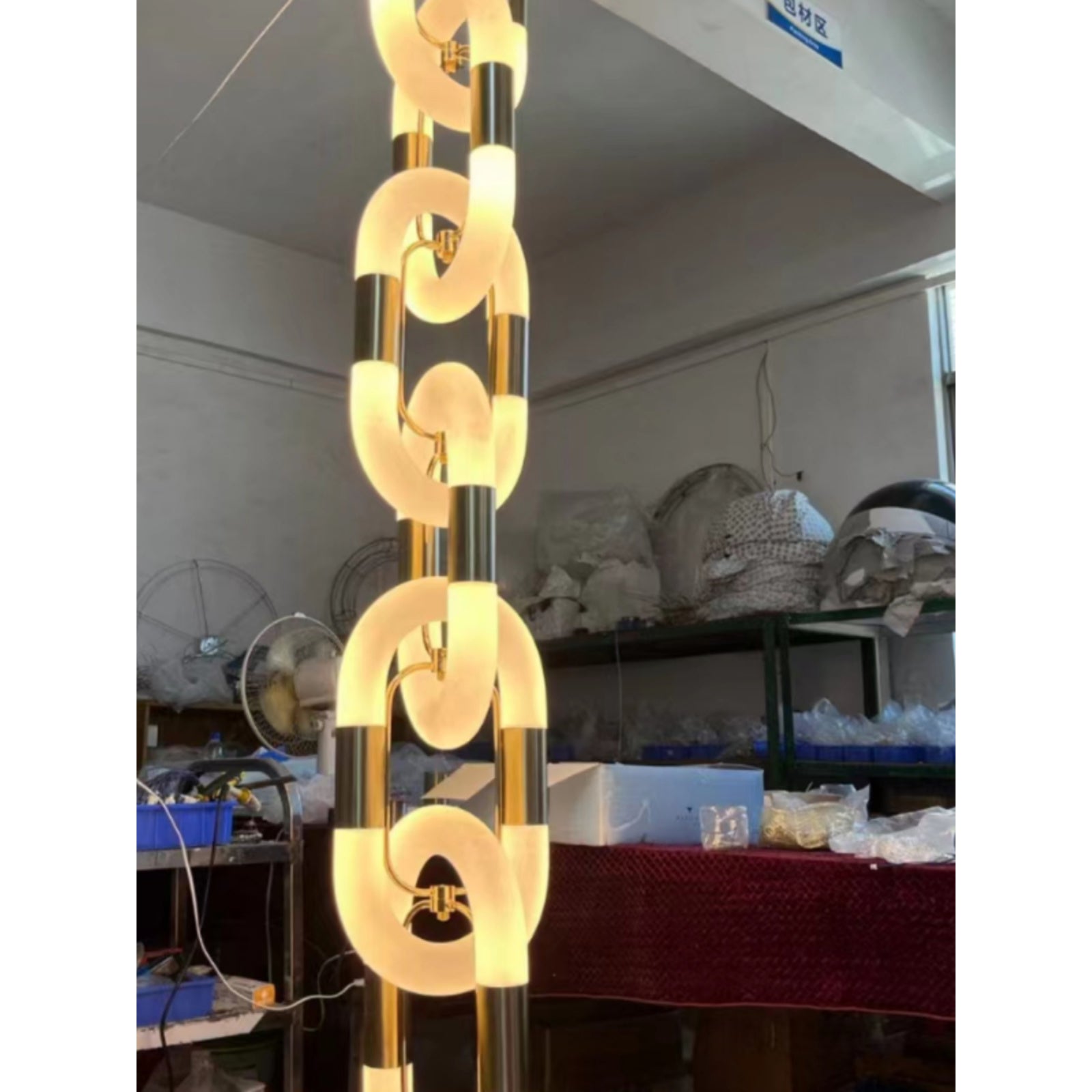 Pendant Light Chain Link Modern Acrylic Stainless Steel Hanging Lamp - Neutralighting