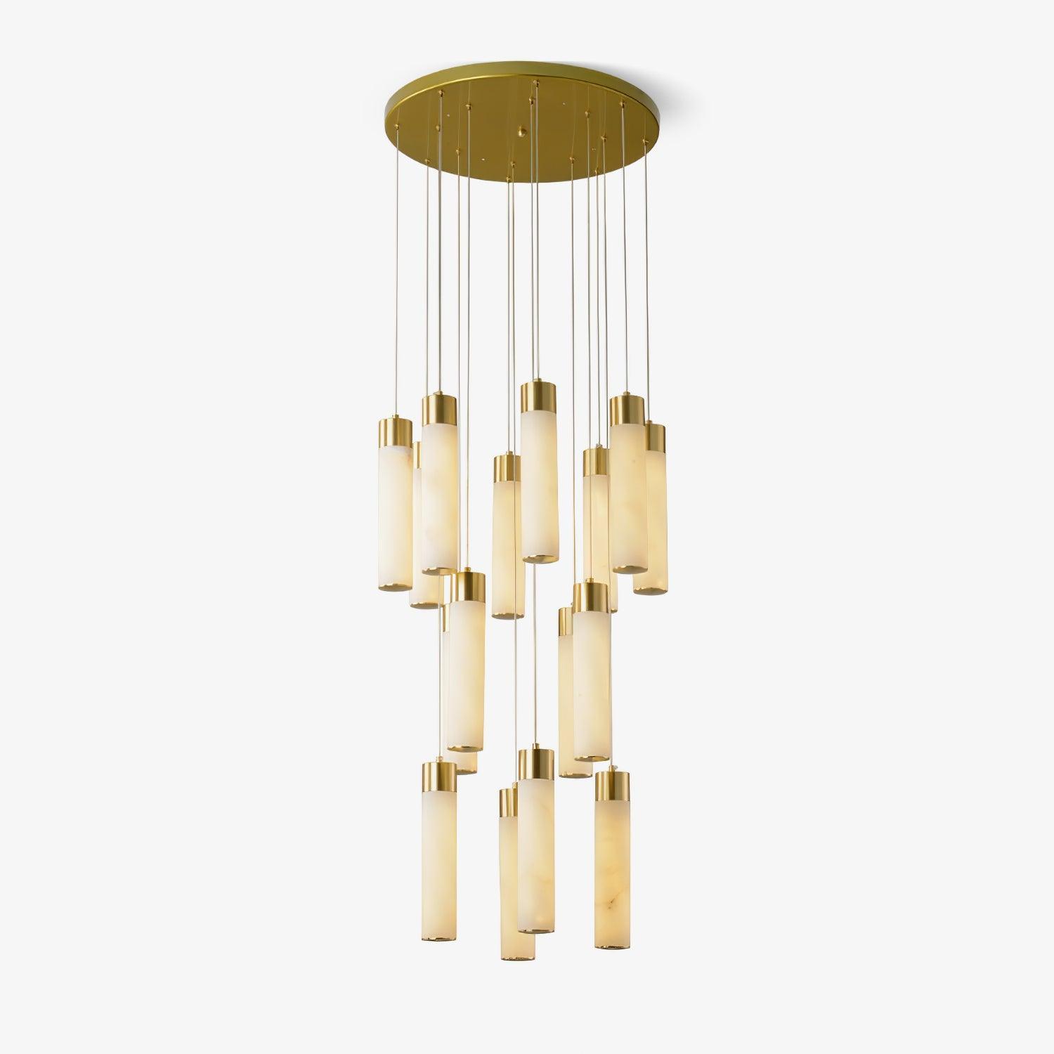 Dike Alabaster Chandelier Staircase - Neutralighting