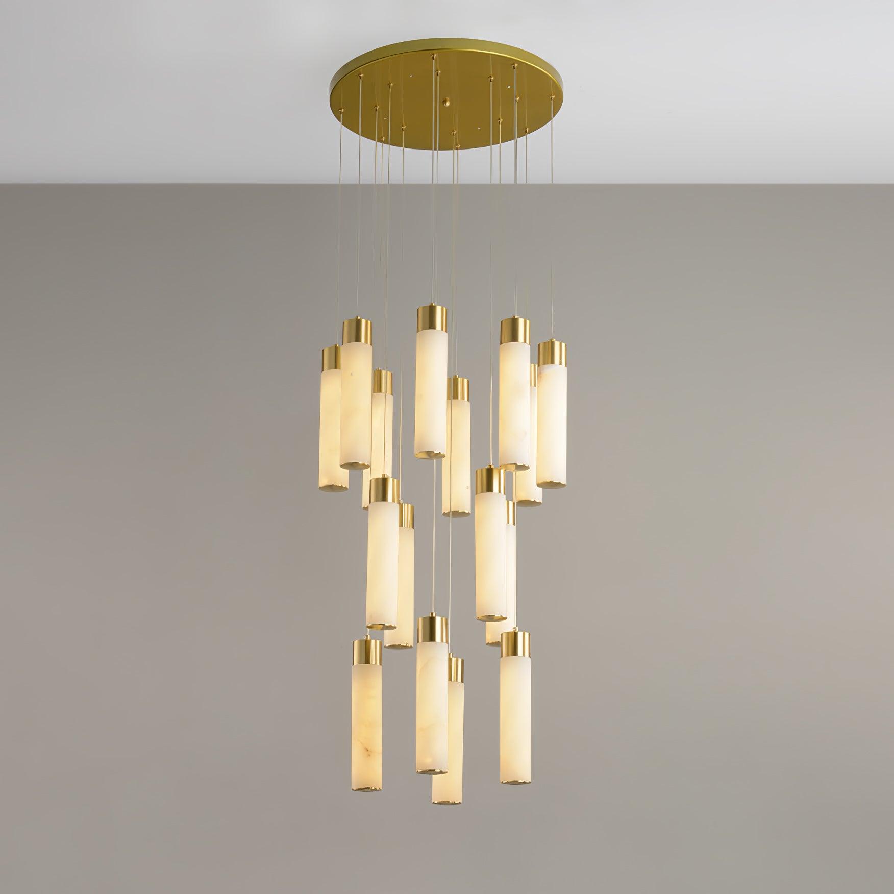 Dike Alabaster Chandelier Staircase - Neutralighting