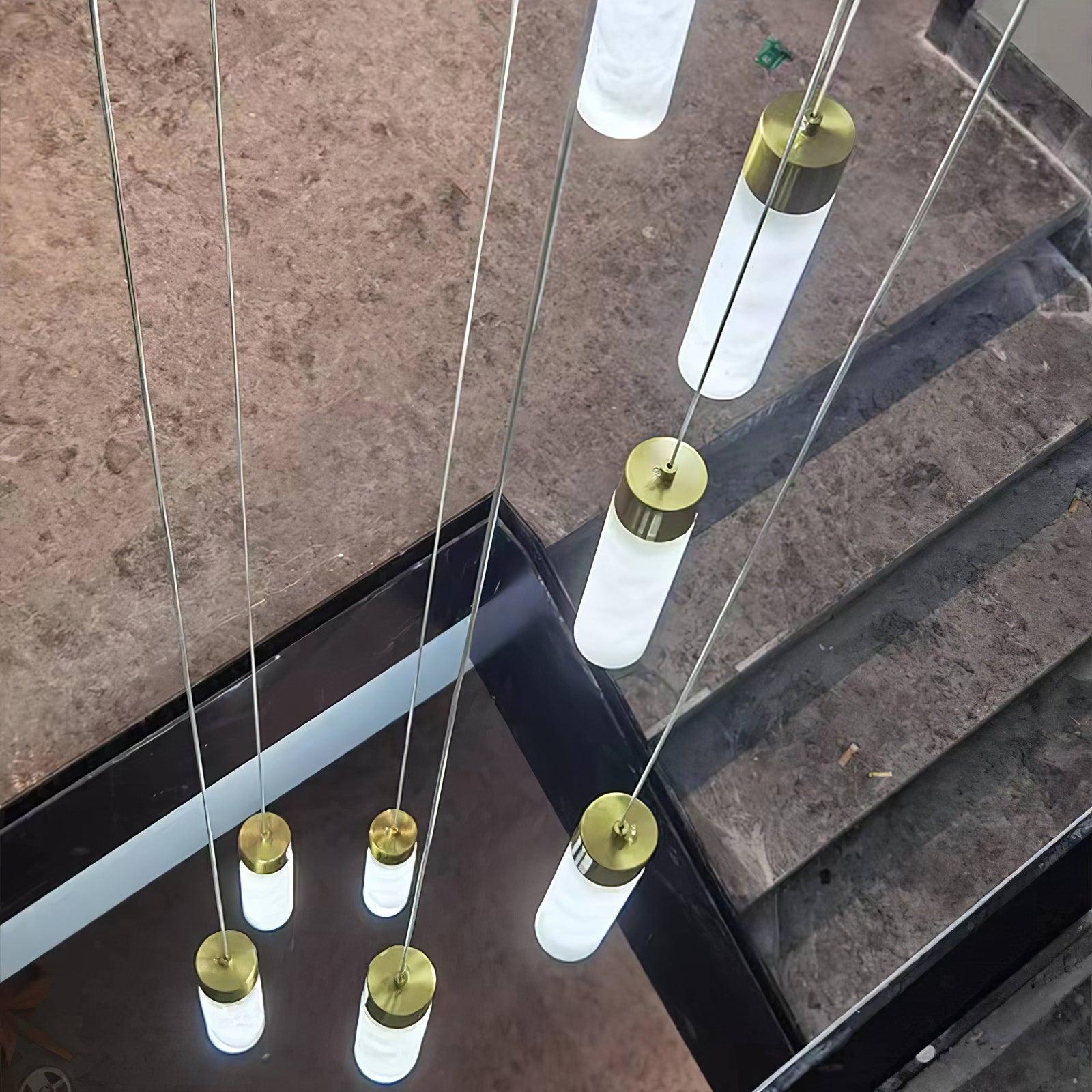 Dike Alabaster Chandelier Staircase - Neutralighting