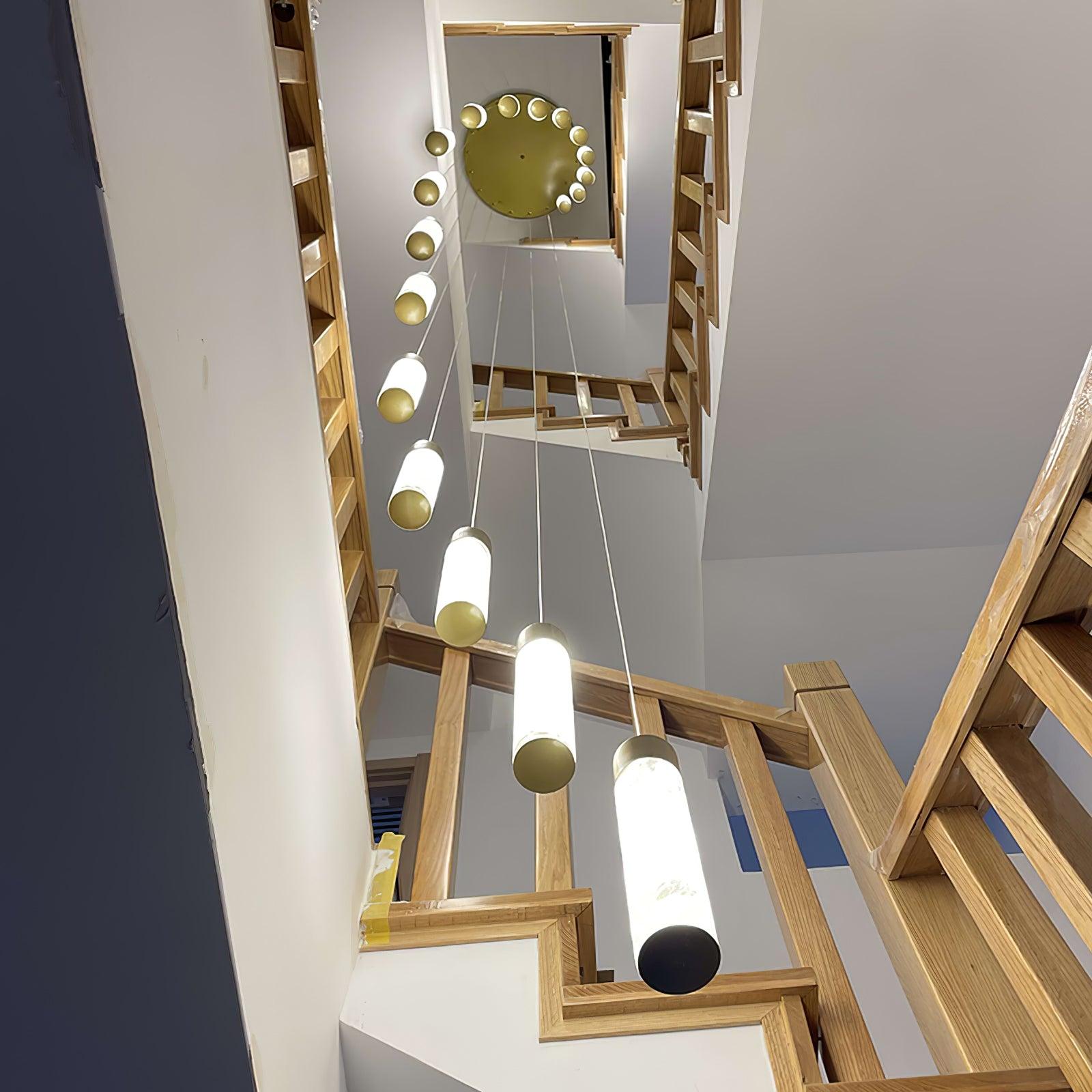 Dike Alabaster Chandelier Staircase - Neutralighting