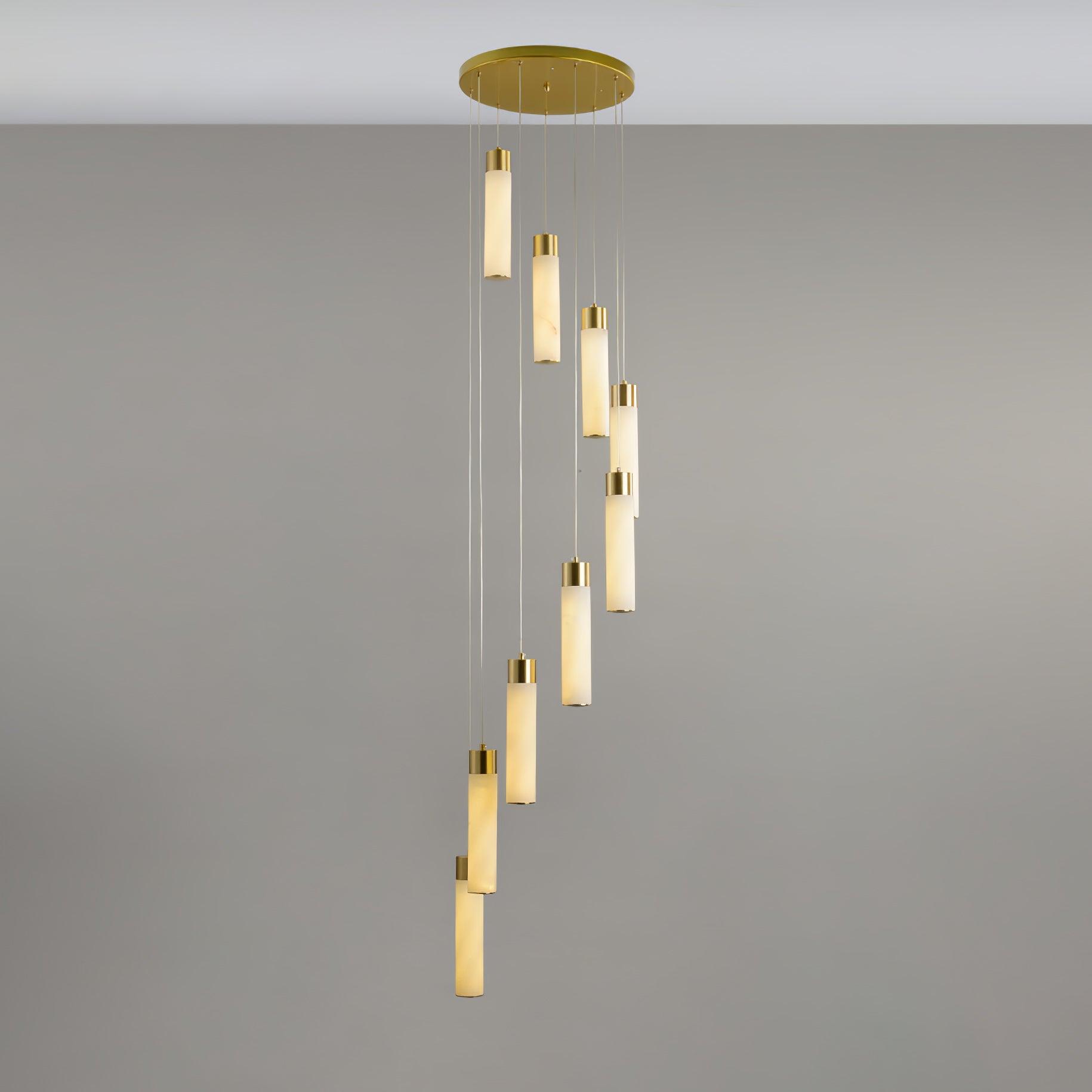 Dike Alabaster Chandelier Staircase - Neutralighting