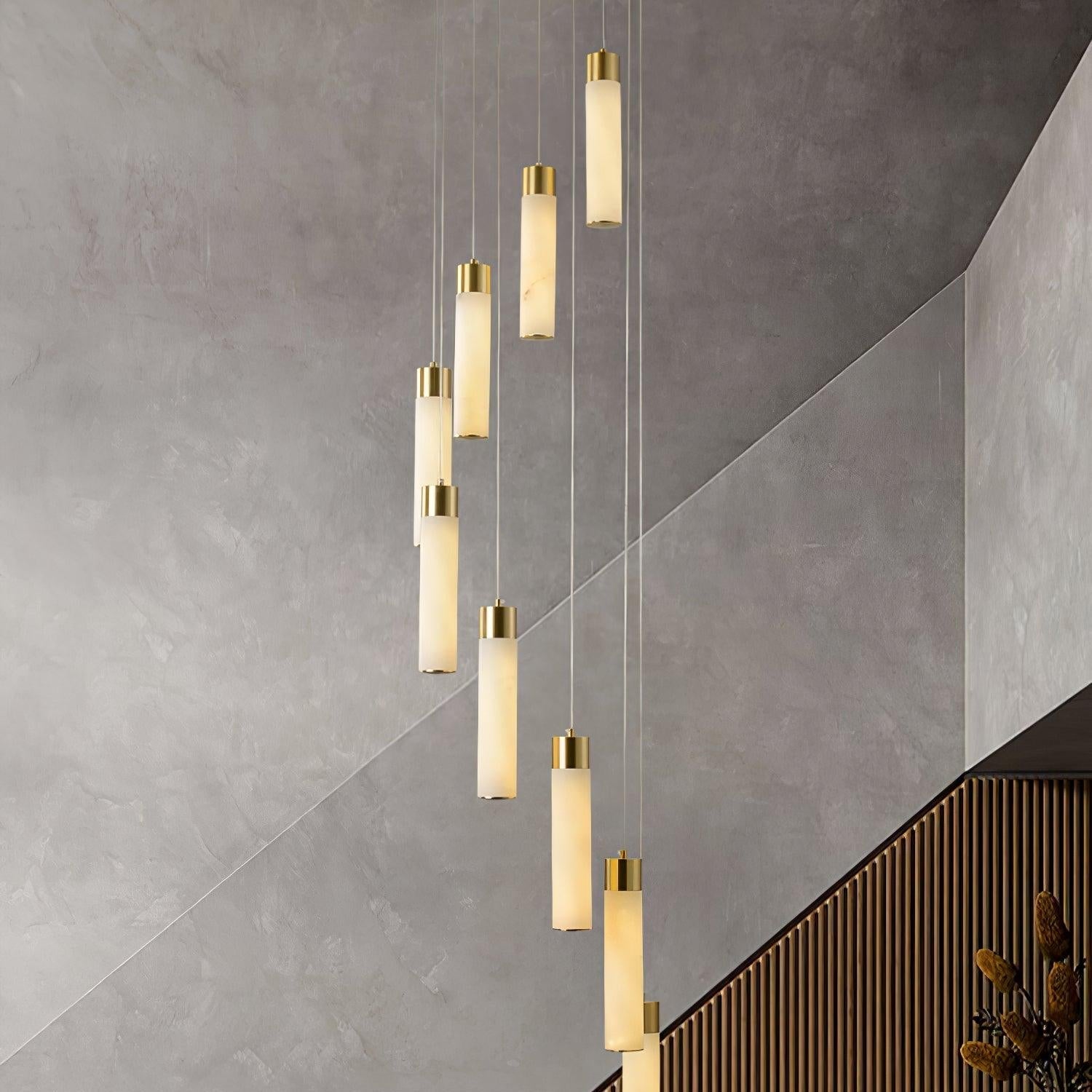 Dike Alabaster Chandelier Staircase - Neutralighting