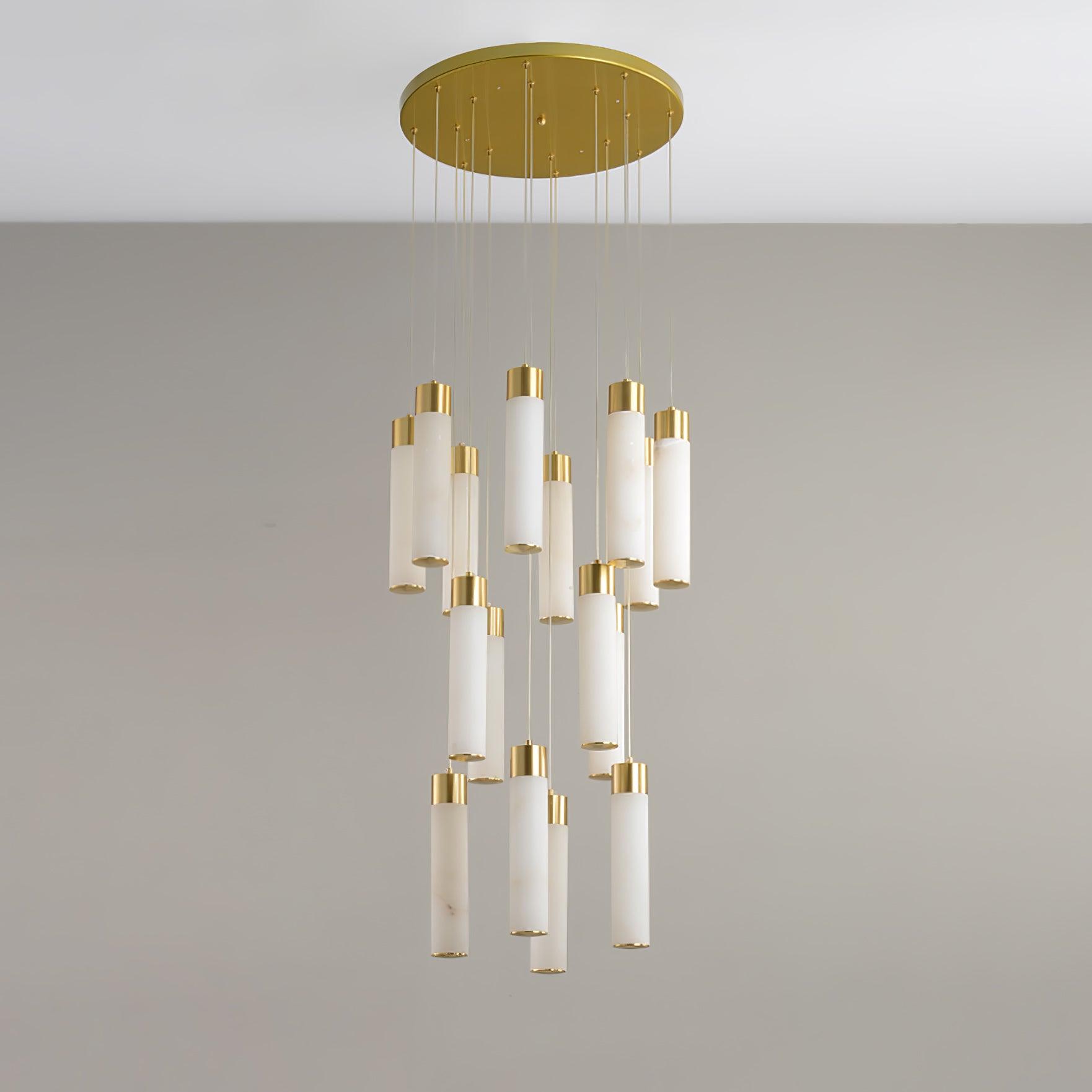 Dike Alabaster Chandelier Staircase - Neutralighting