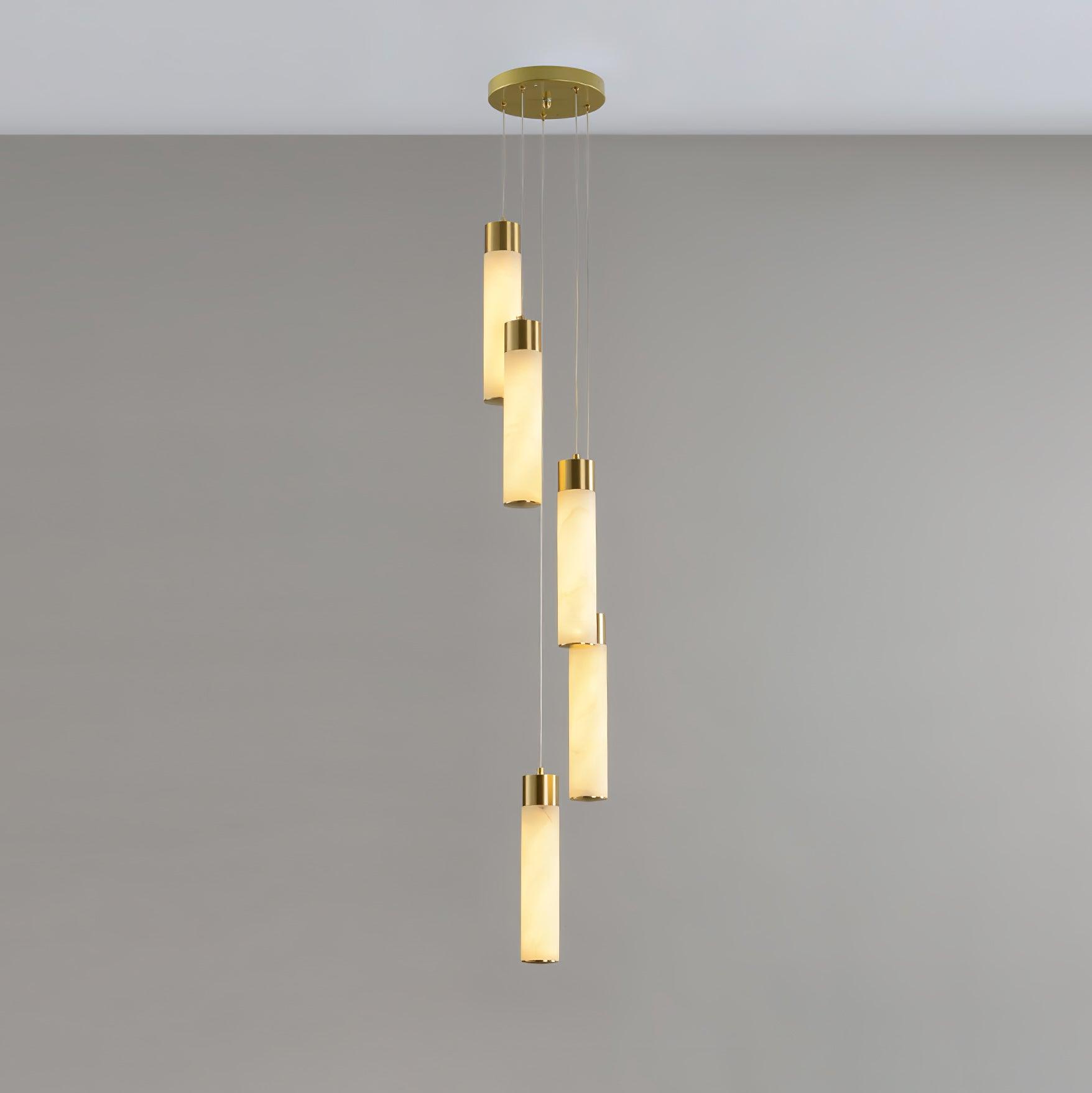 Dike Alabaster Chandelier Staircase - Neutralighting