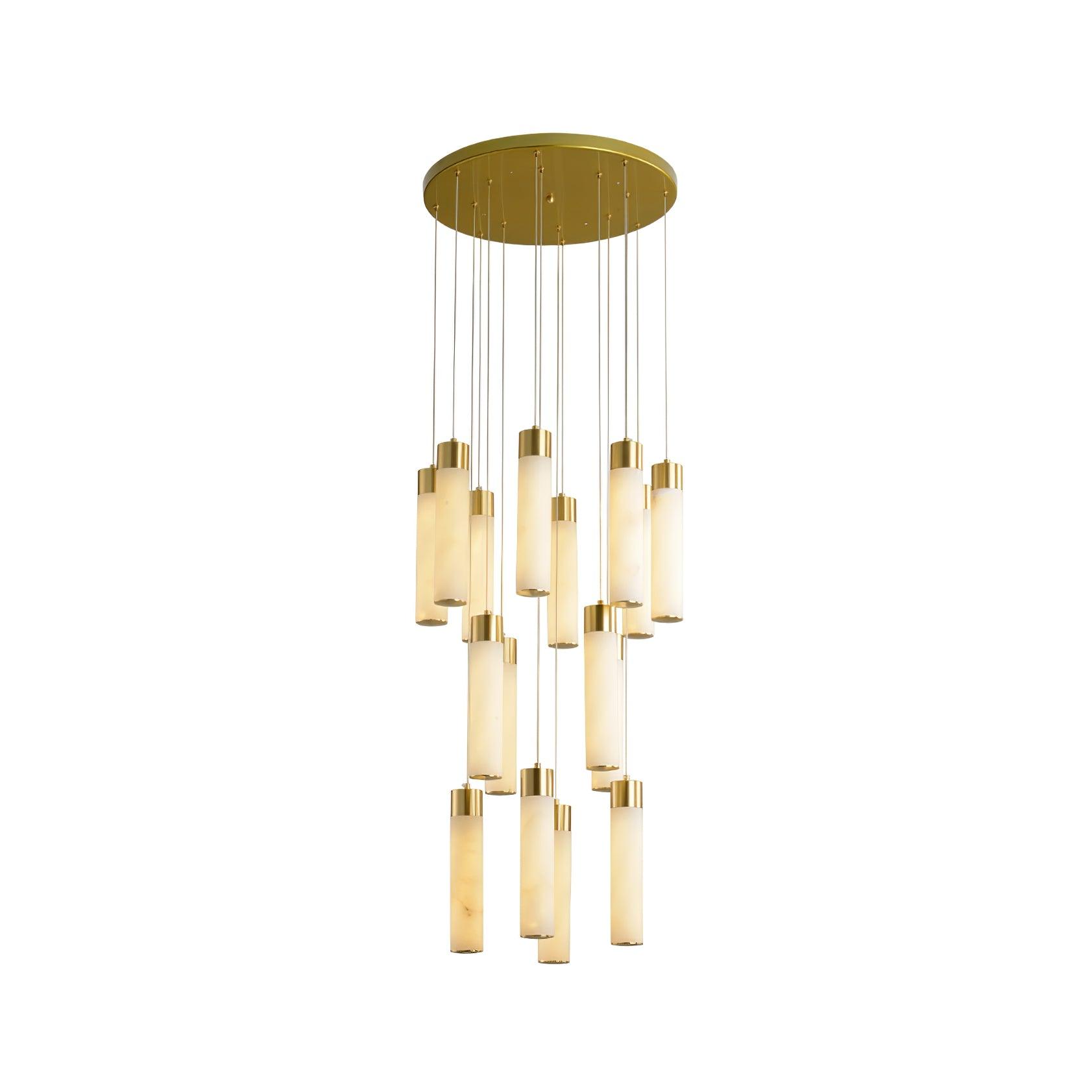 Dike Alabaster Chandelier Staircase - Neutralighting