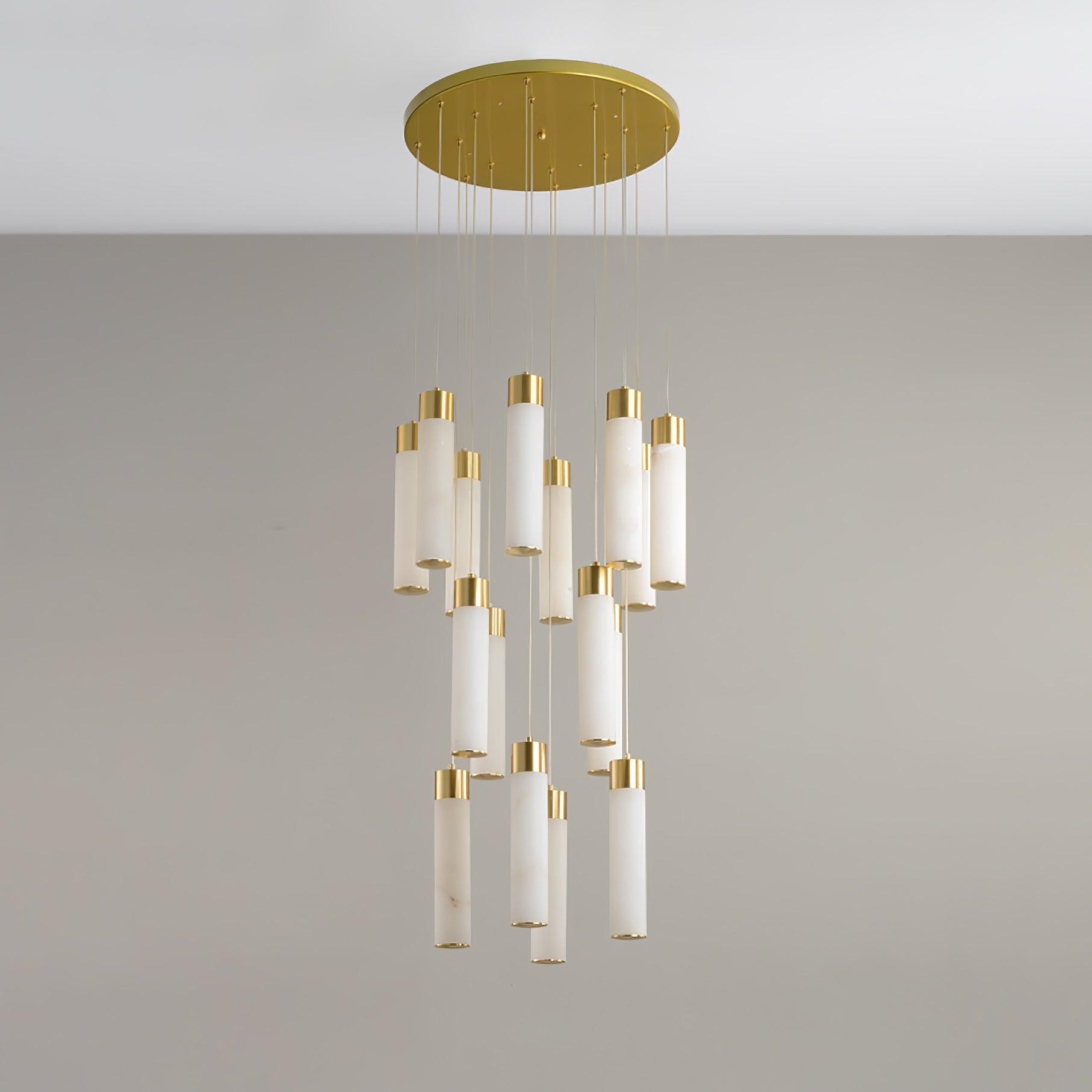 Dike Alabaster Chandelier Staircase - Neutralighting