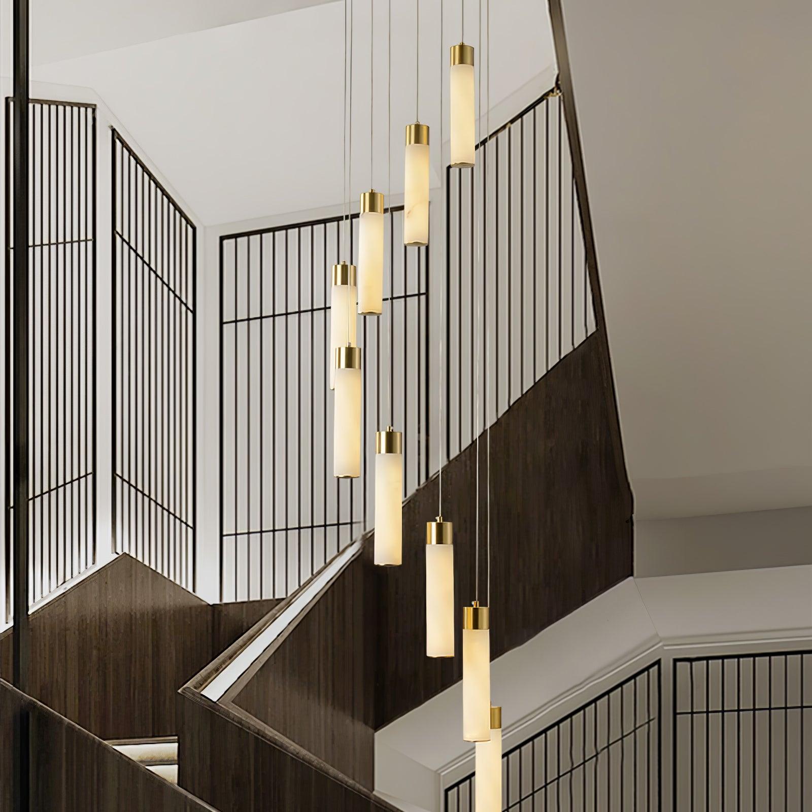 Dike Alabaster Chandelier Staircase - Neutralighting
