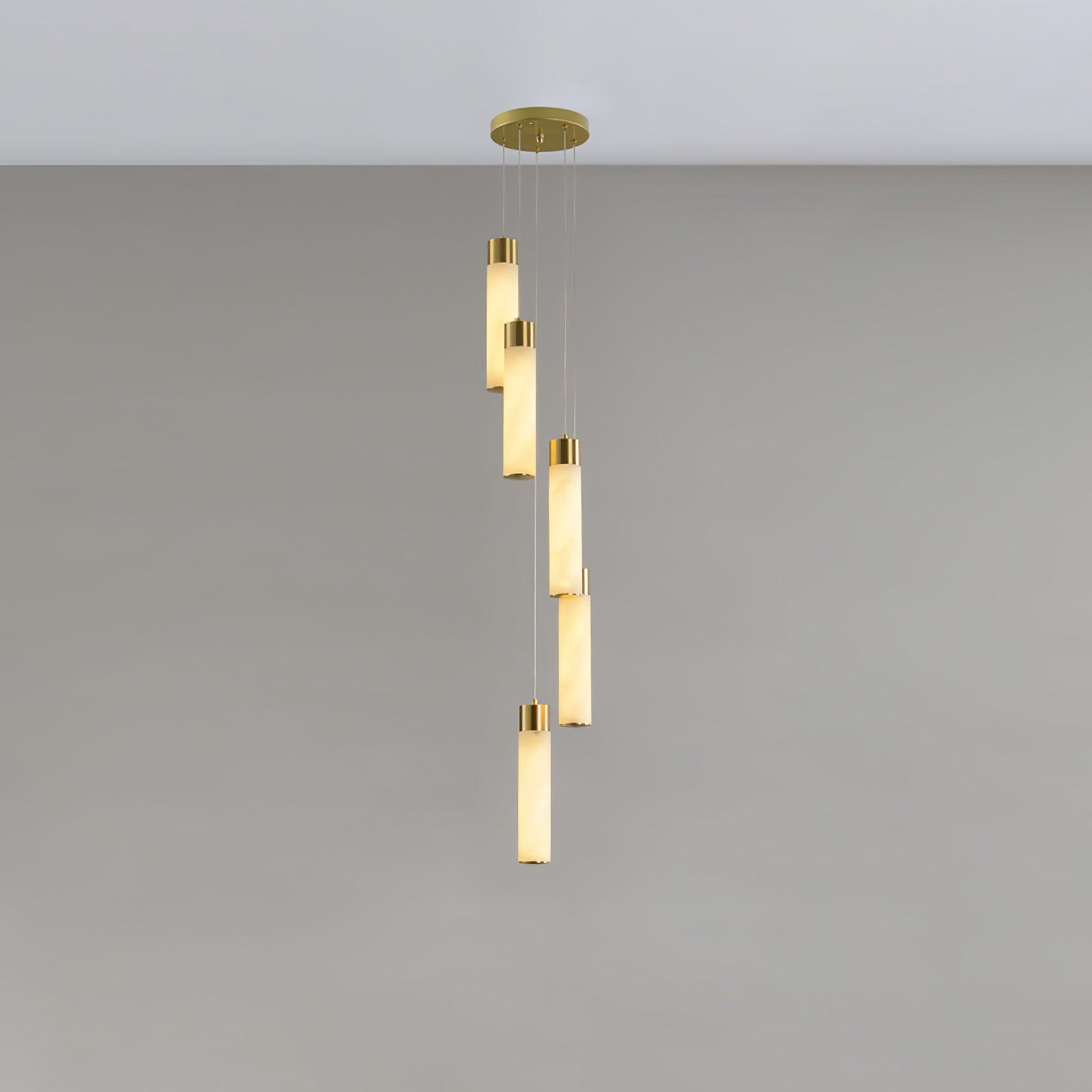 Dike Alabaster Chandelier Staircase - Neutralighting