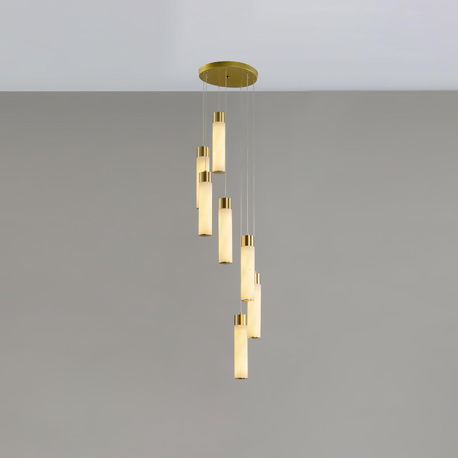 Dike Alabaster Chandelier Staircase - Neutralighting