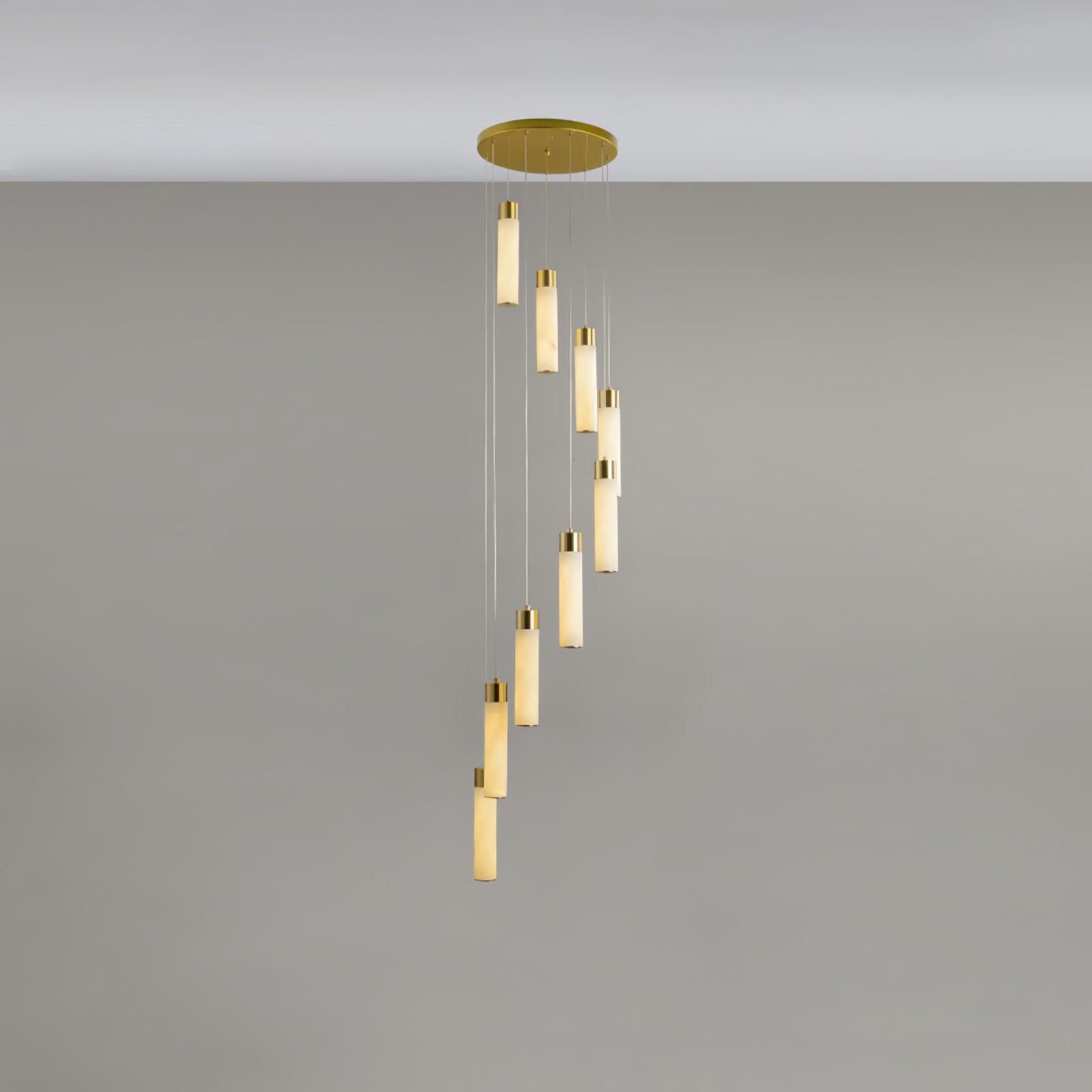 Dike Alabaster Chandelier Staircase - Neutralighting