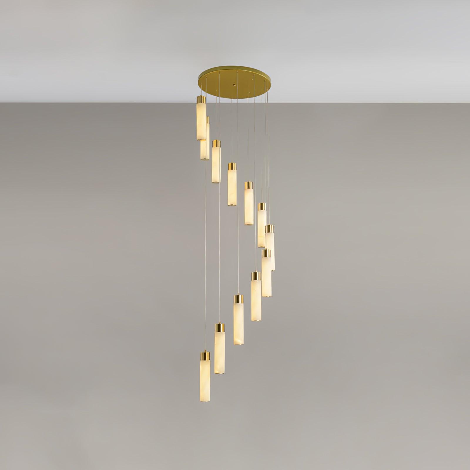 Dike Alabaster Chandelier Staircase - Neutralighting