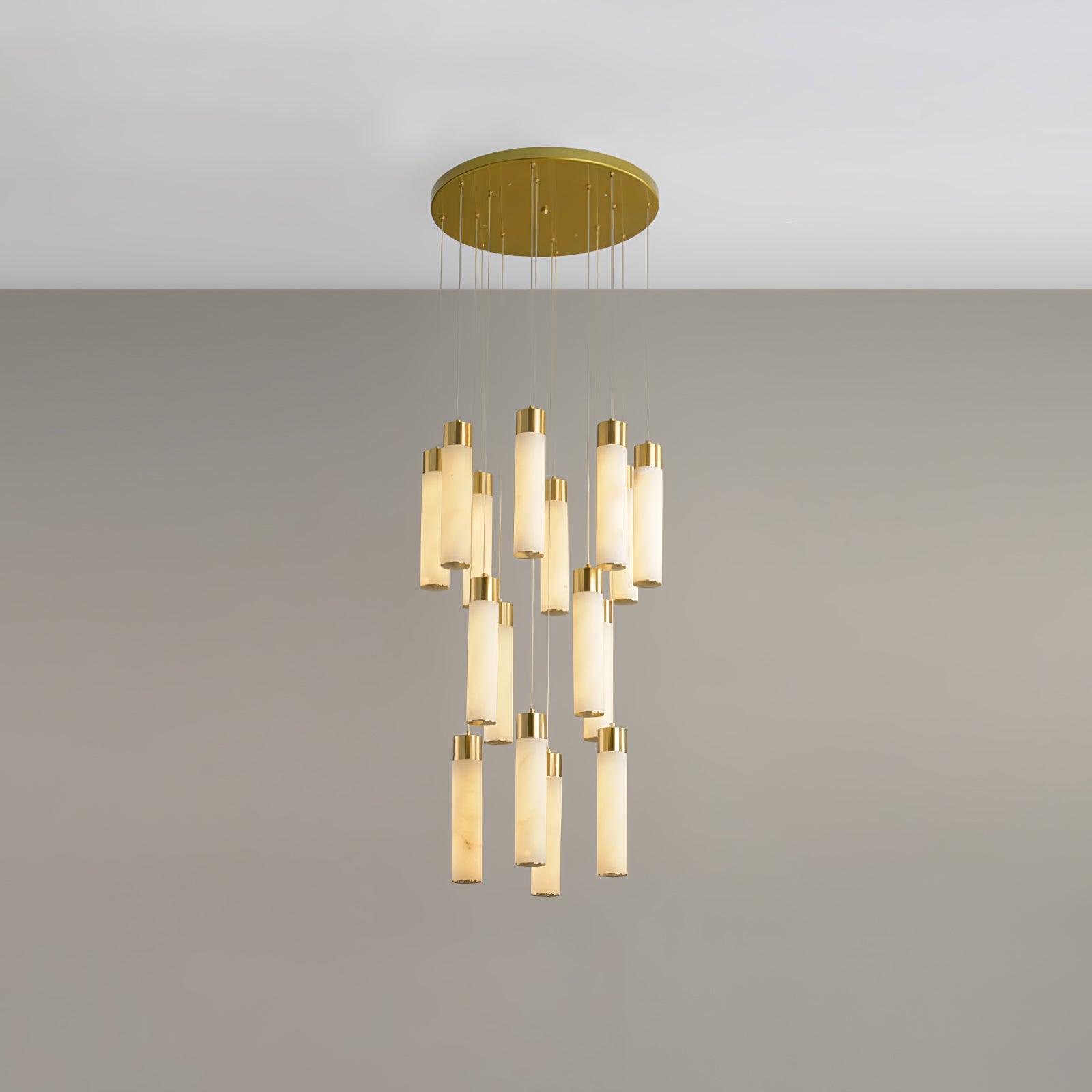 Dike Alabaster Chandelier Staircase - Neutralighting
