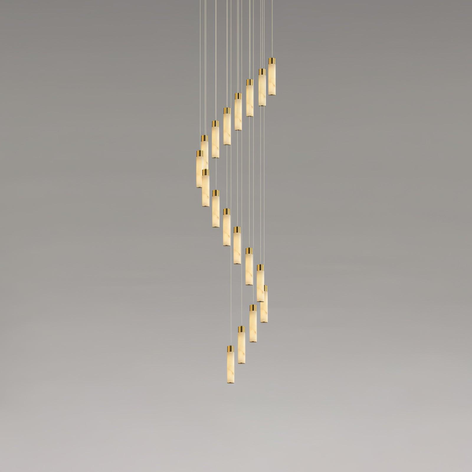 Dike Alabaster Chandelier Staircase - Neutralighting
