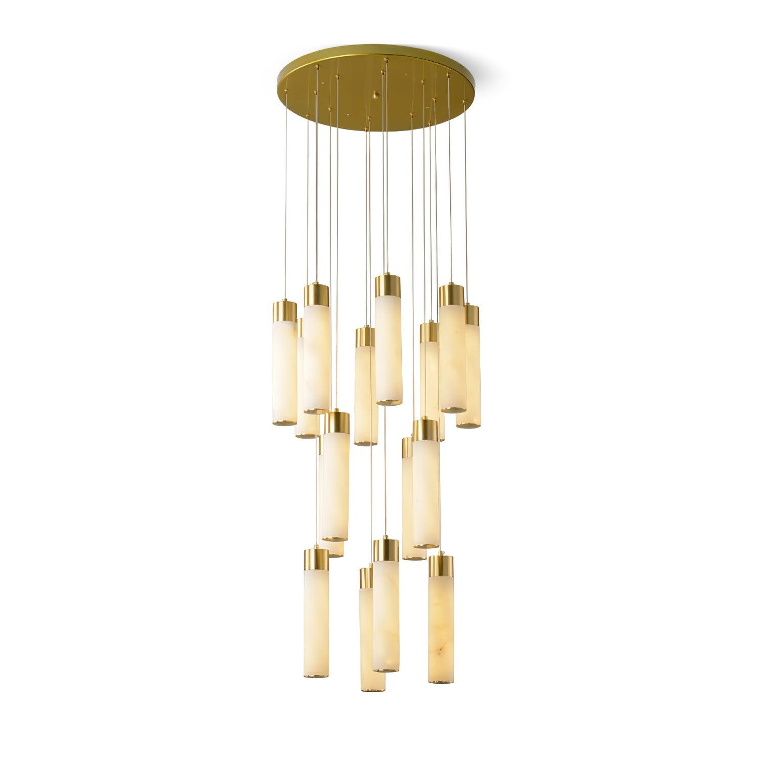 Dike Alabaster Chandelier Staircase - Neutralighting