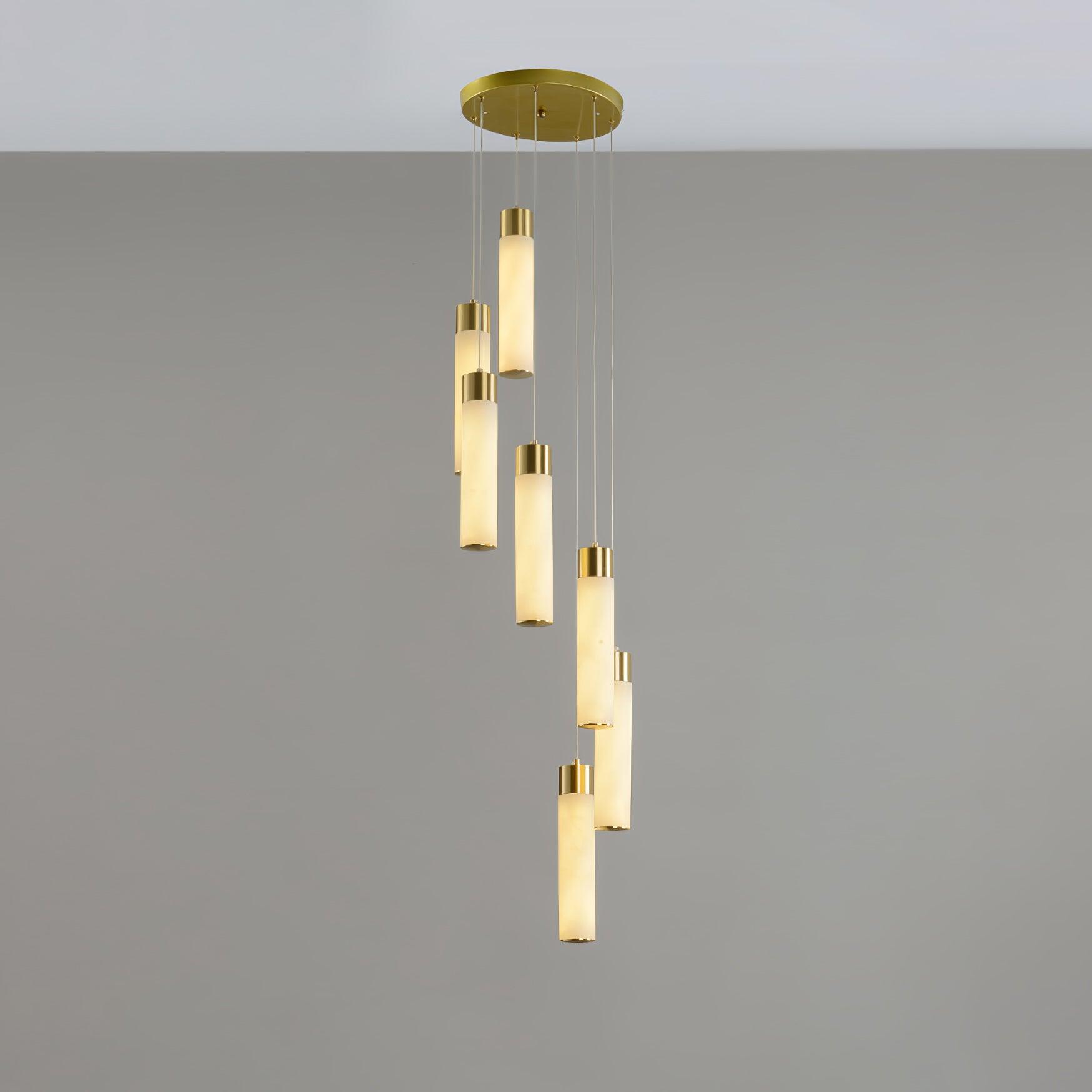 Dike Alabaster Chandelier Staircase - Neutralighting