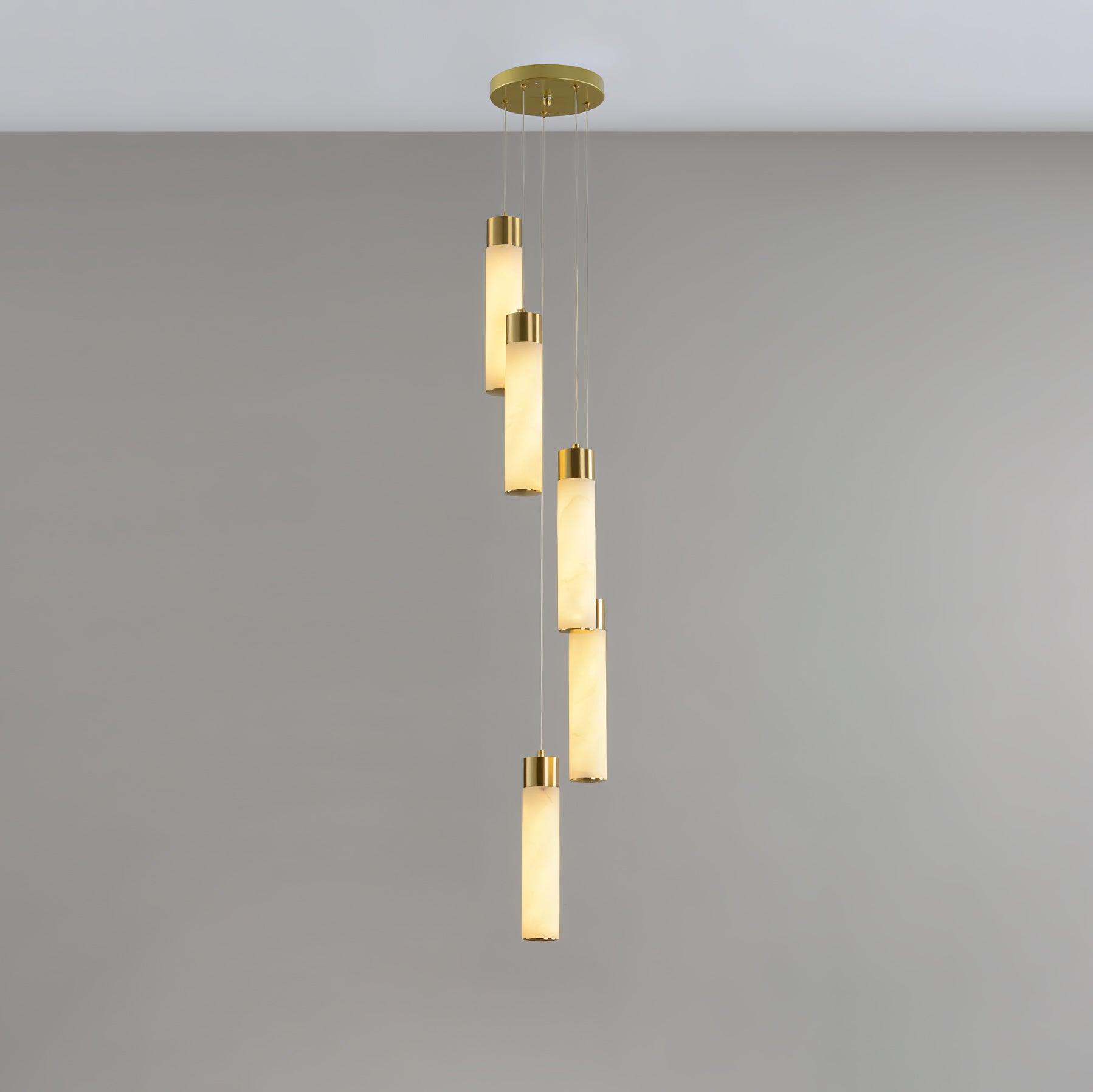Dike Alabaster Chandelier Staircase - Neutralighting
