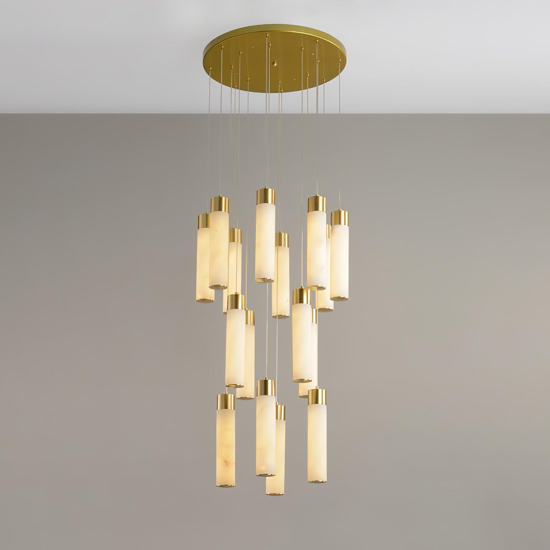 Dike Alabaster Chandelier Staircase - Neutralighting