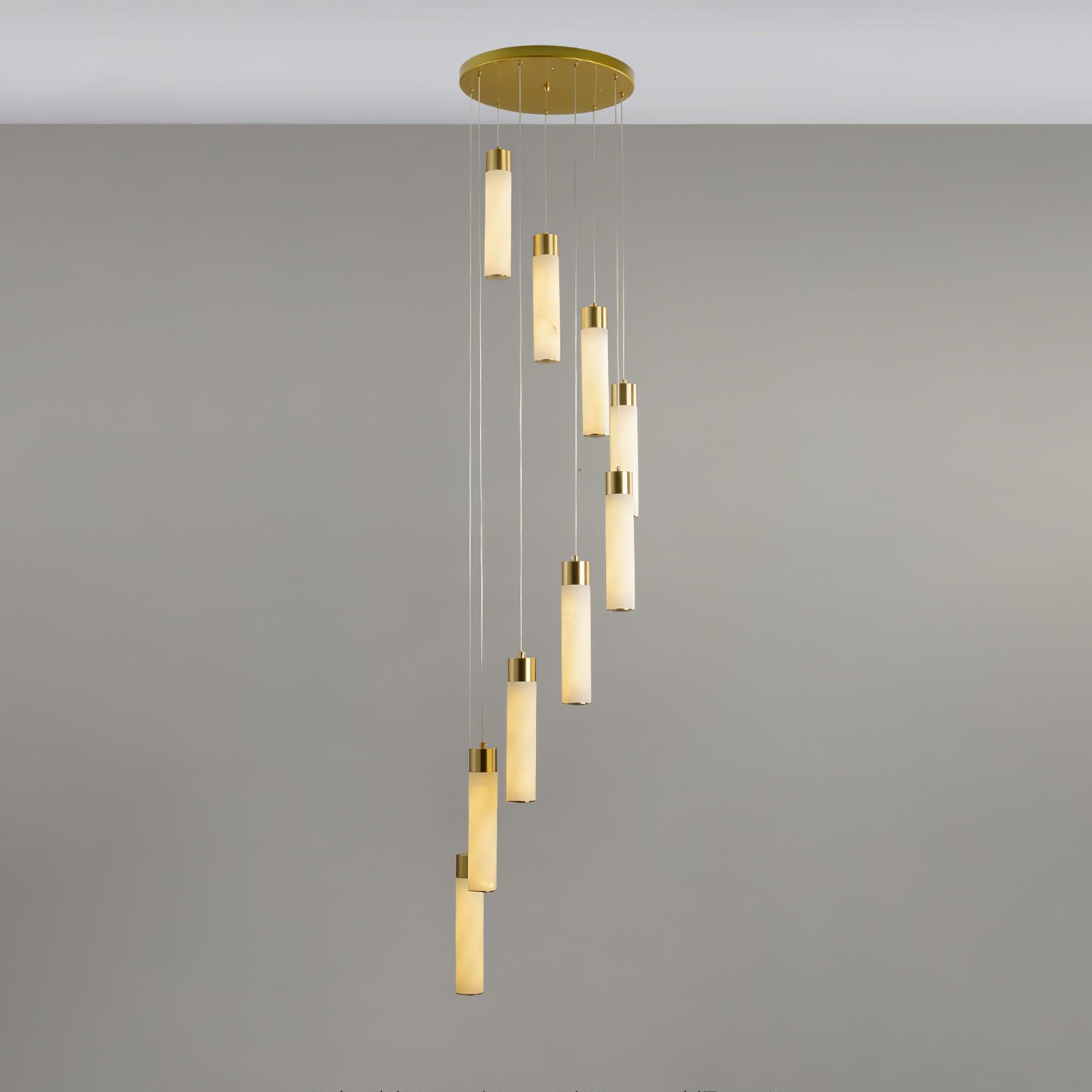 Dike Alabaster Chandelier Staircase - Neutralighting