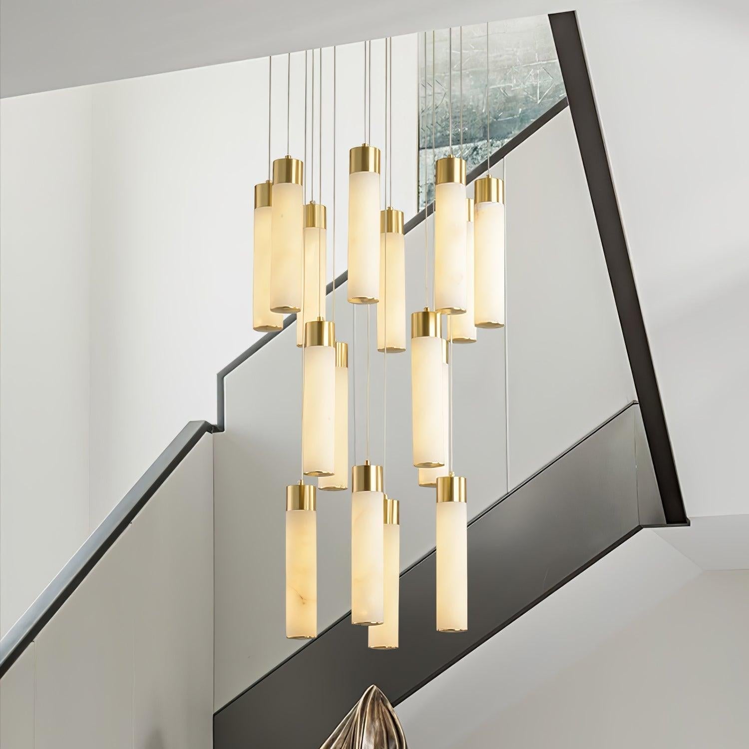 Dike Alabaster Chandelier Staircase - Neutralighting