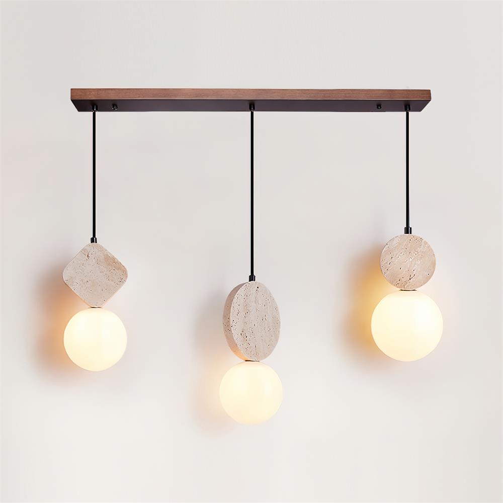 Lunara Travertine Geometric Pendant Light - Neutralighting